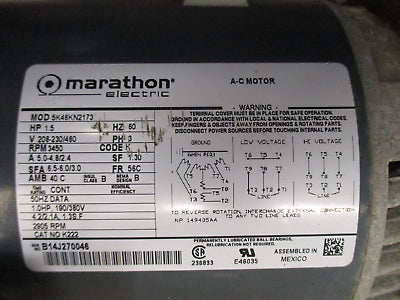 Ingersoll-Dresser Pump 1.2.5X.75X51-112-2-R 1.5HP 3600RPM 208-230/460V 3Ph Used