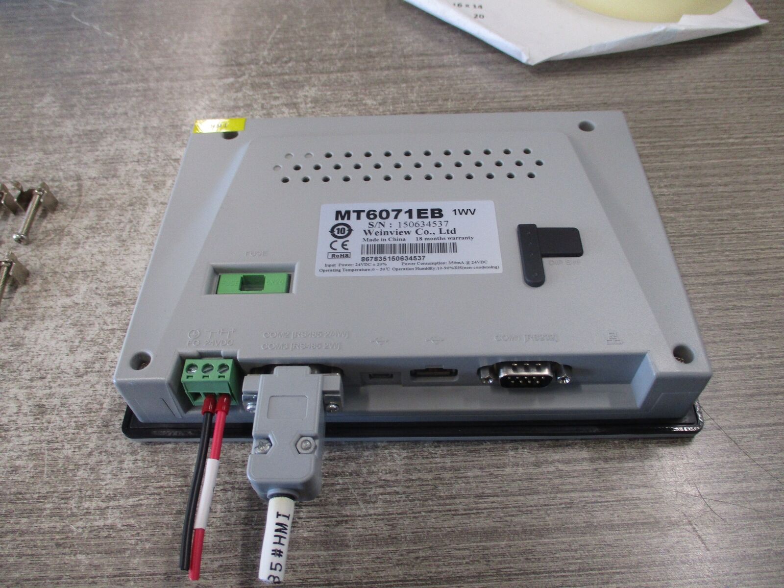 Weinview Touch Screen HMI MT6071EB 24VDC 350mA Used