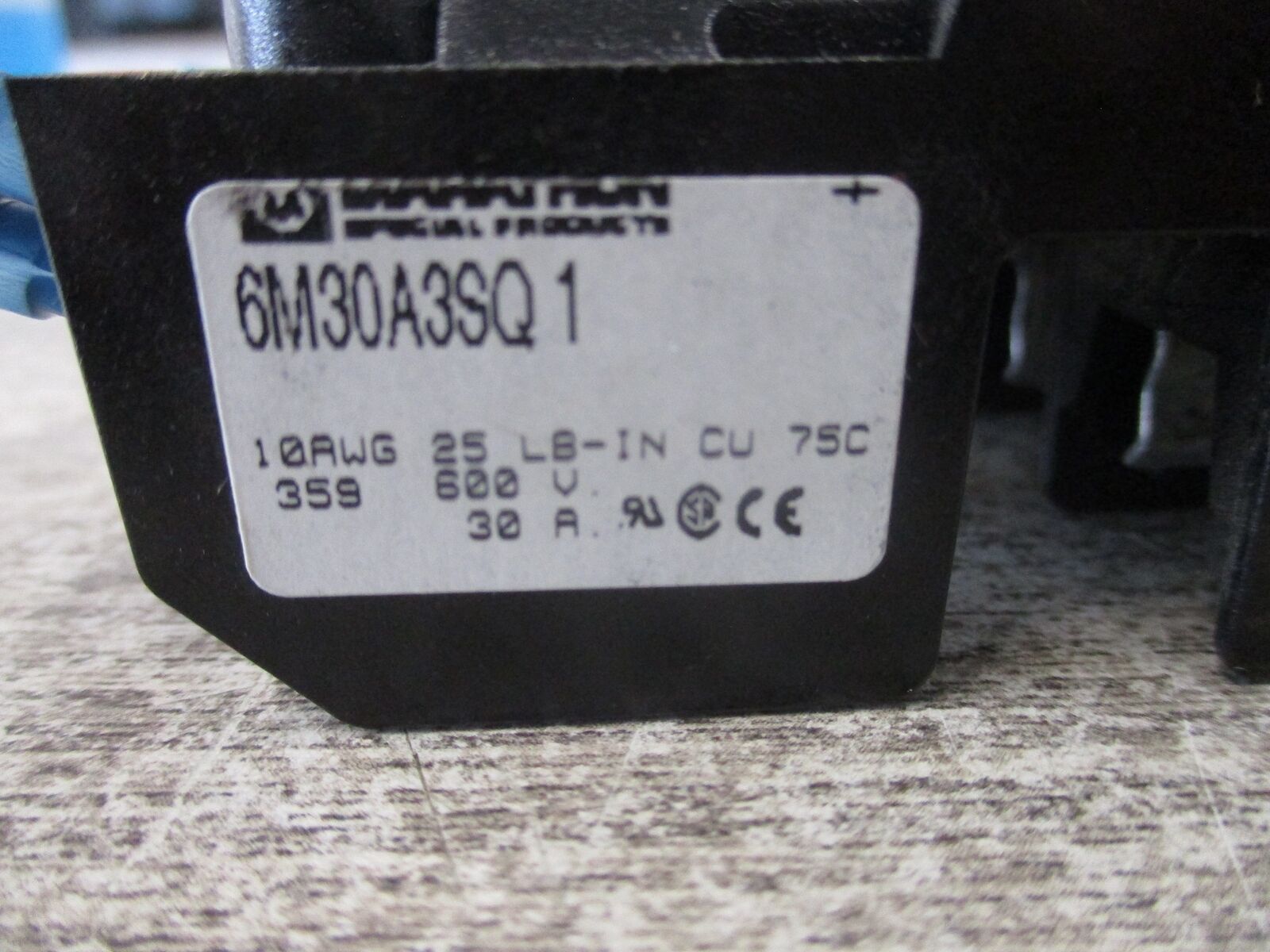 Marathon Fuseholder 6M30A3SQ1 30A 600V 3P * Lot of 2 * Used