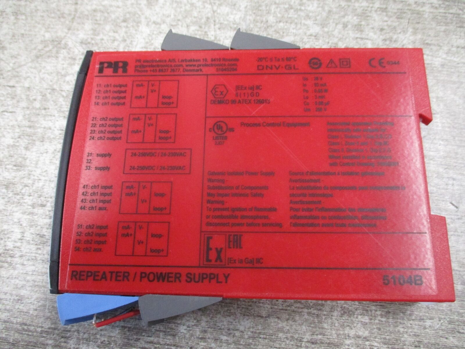 PR Repeater / Power Supply 5104B 24-250VDC 24-230VAC Used