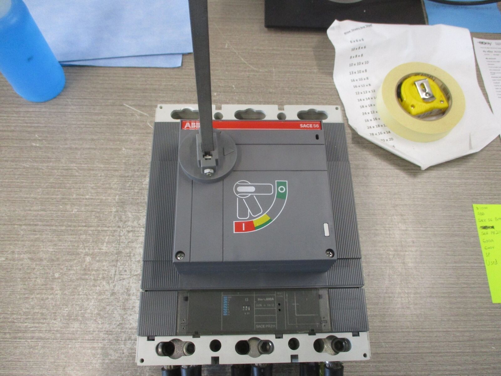 ABB SACE S6 Breaker Disconnect S6H PR211 600A 600V 3P Used