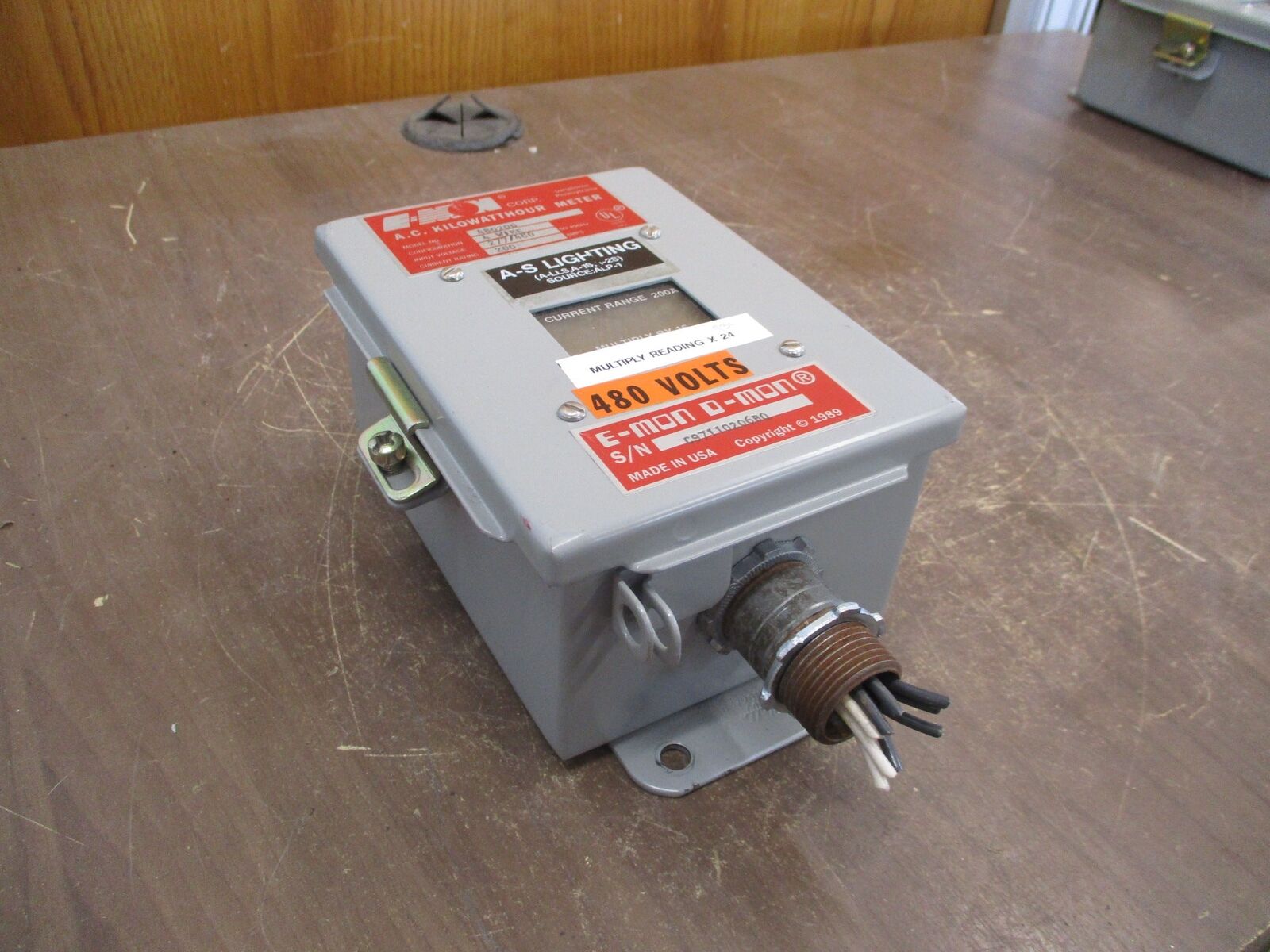 E-Mon AC Kilowatthour Meter 480200 200A 277/480V 4W Used