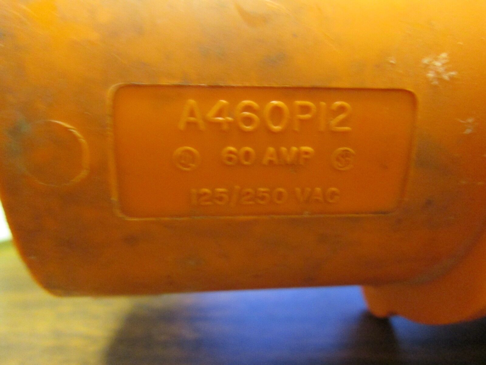 Hubbell 90° Plug A460P12 60A 125/250VAC 3P 4W Used