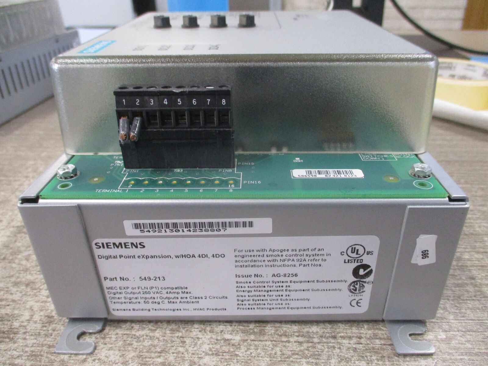 Siemens APOGEE Automation Digital Point Expansion Module 549-213 W/HOA 4DI,DO Us