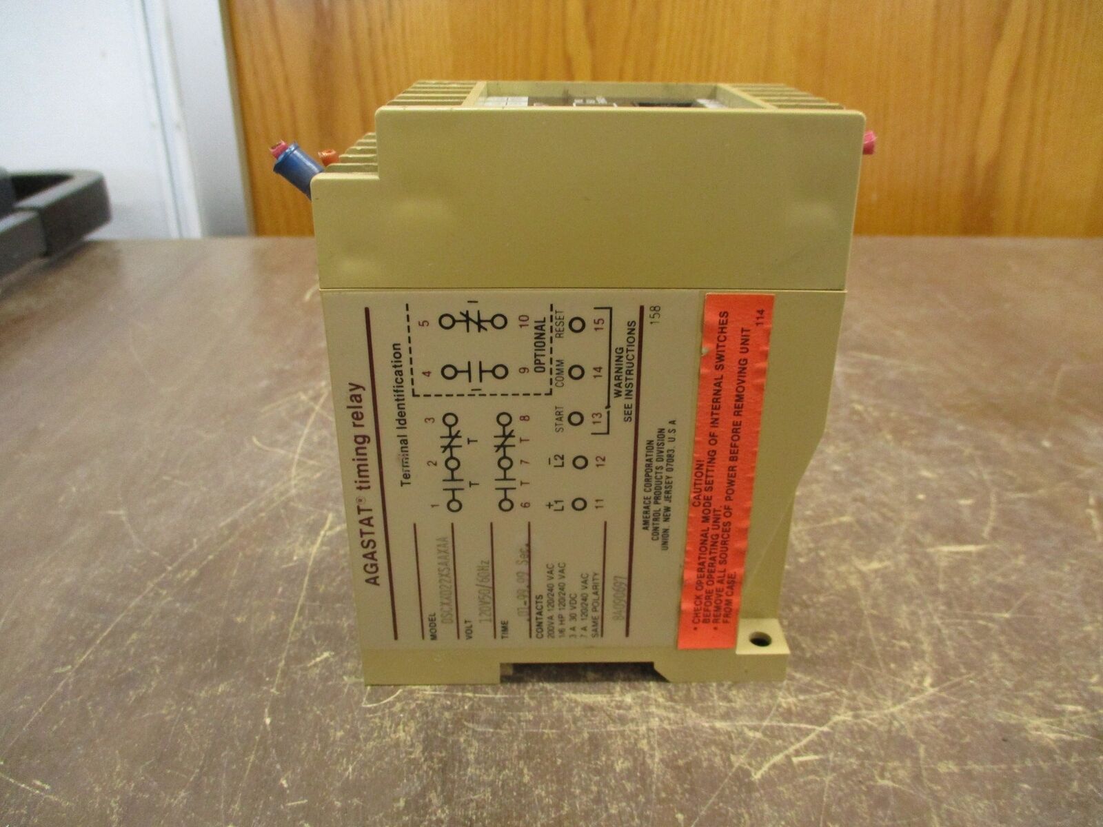Agastat Timing Relay DSCXX022XSAAXAA 120V .01-99.99 Sec. Range Used