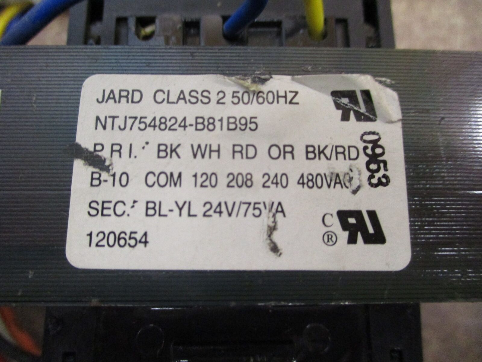 Jard Transformer NTJ754824-B81B95 75VA Pri: 120/208/240/480V Sec: 24V 50/60Hz