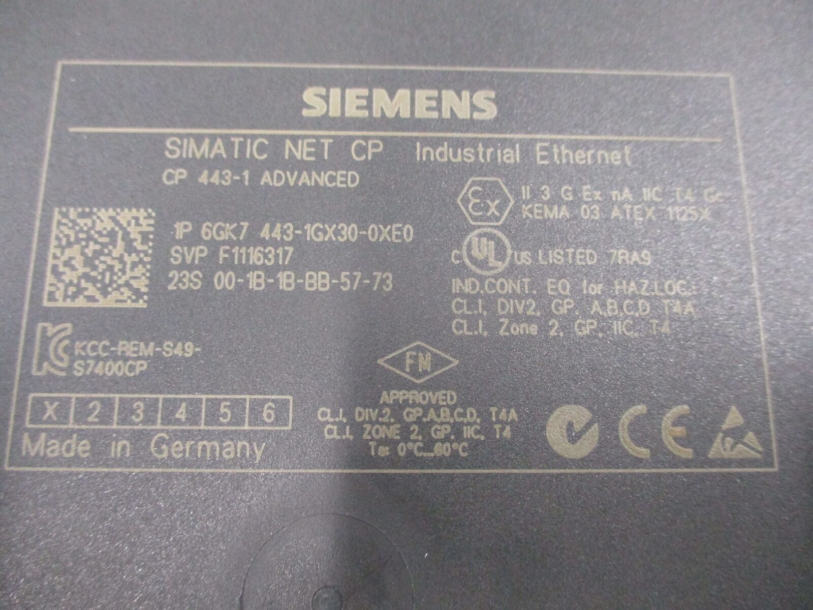 Siemens Simatic Net CP Advanced Communications Processor Module 6GK7 443-1GX30-0