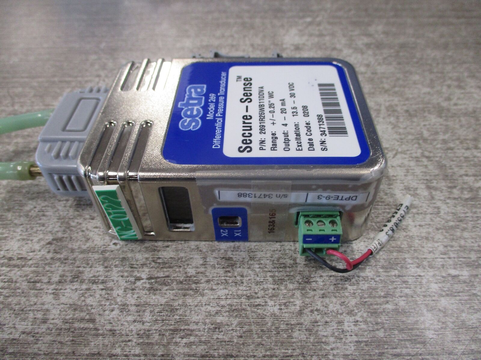 Setra Model 269 Secure-Sense Differential Pressure Transducer 2691R25WB11DDVA Ra