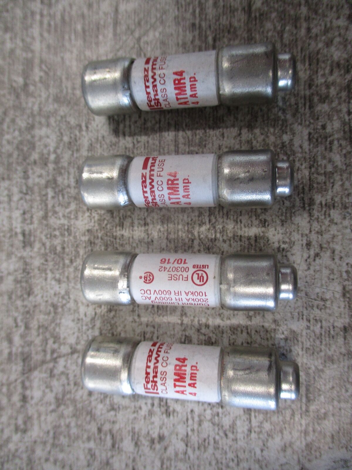 Ferraz Shawmut Fuse ATMR4 600V 4A * Lot of 4 * Used