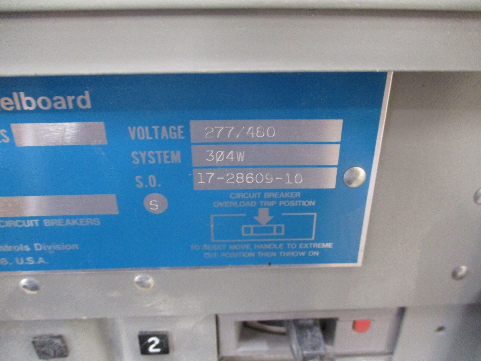 ITE Main Lug Breaker Panel NHB 100A Max 277/480V 3Ph 4W 18-Slot Used