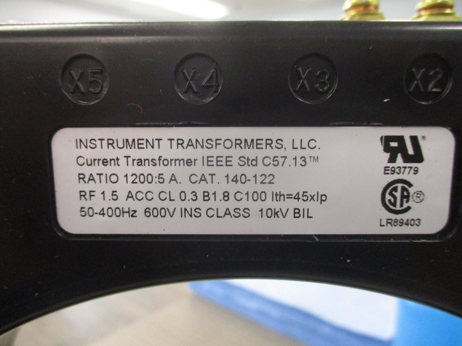 Instrument Transformers Current Transformer 140-122 Ratio 1200:5A 600V New Surpl