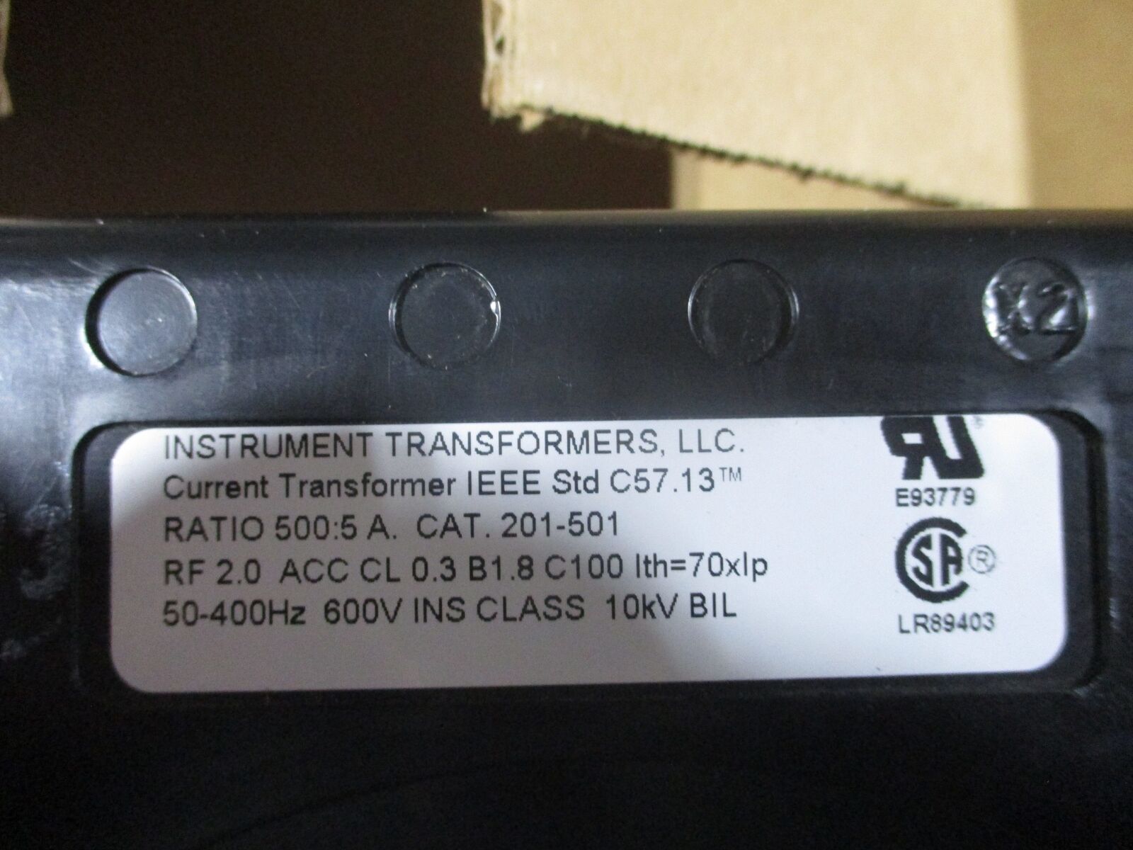 Instrument Transformers Current Transformer 201-501 Ratio 500:5A 600V New Surplu