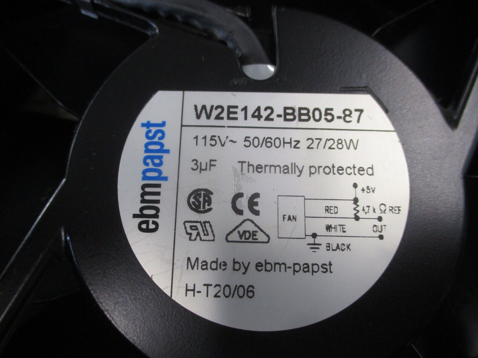 ebmpapst Axial Fan W2E142-BB05-87 115V 50/60Hz 27/28W Used