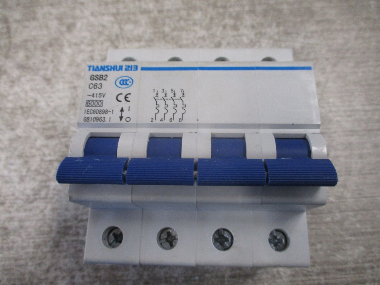 Tianshui 213 Circuit Breaker GSB2 C63 415V 63A 4P Used