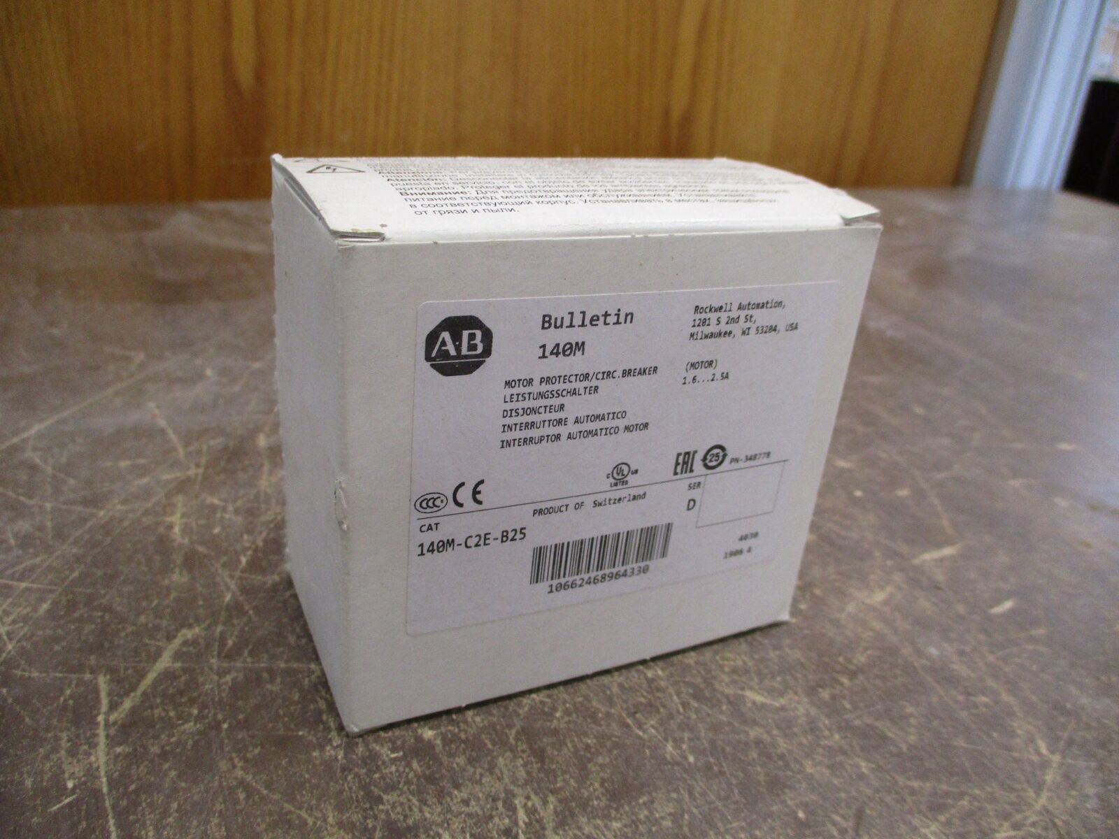 Allen-Bradley Manual Motor Protector 140M-C2E-B25 Ser. D Trip: 1.6-2.5A