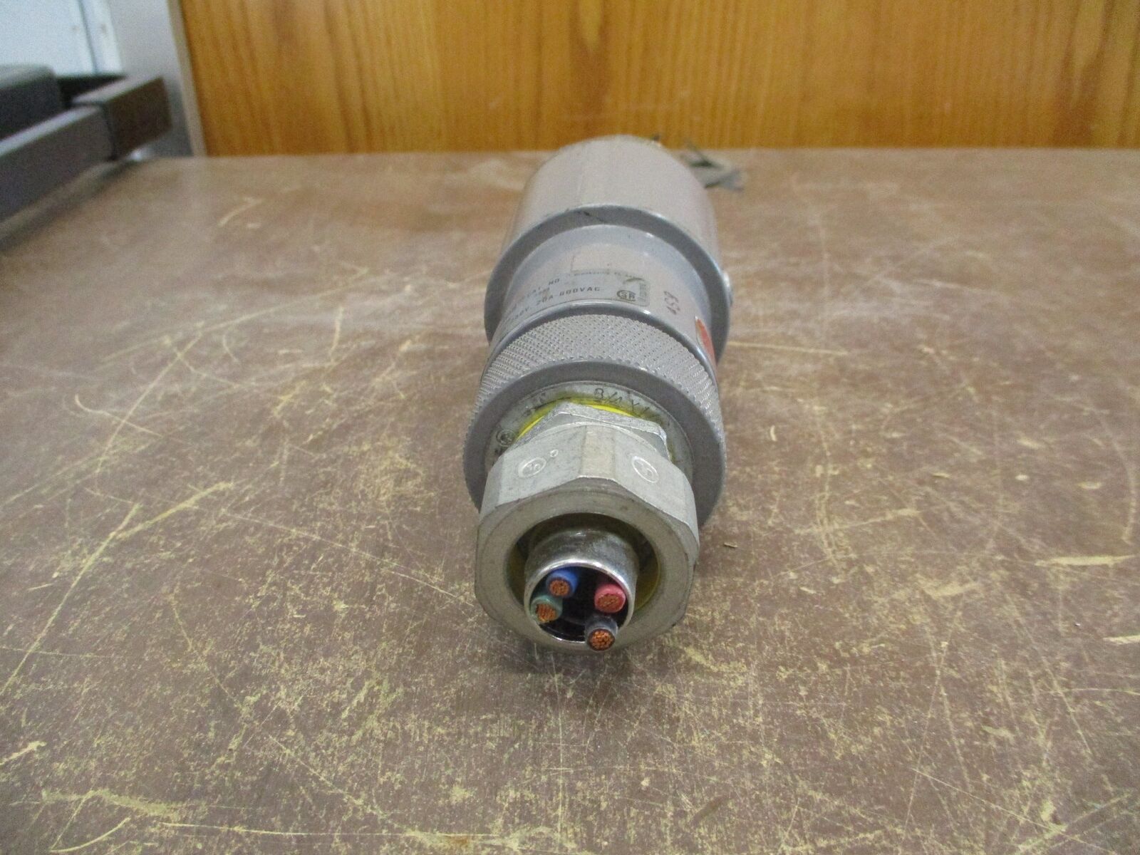 RussellStoll Connector w/ Wire End 3934 20A-600V 30A-250V 3P 4W Used