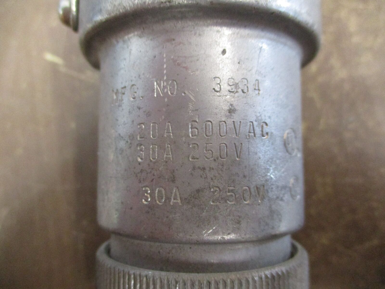 Russellstoll Connector 3934 20A 600V 30A 250V 3P 4W w/ Cover Used