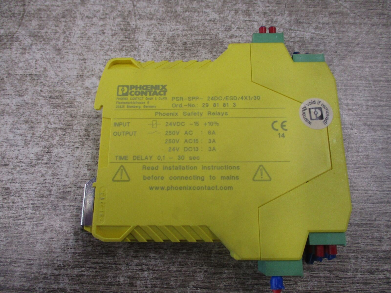 Phoenix Contact Safety Relay 2981813 PSR-SPP-24DC/ESD/4X1/30 Input:24VDC Output: