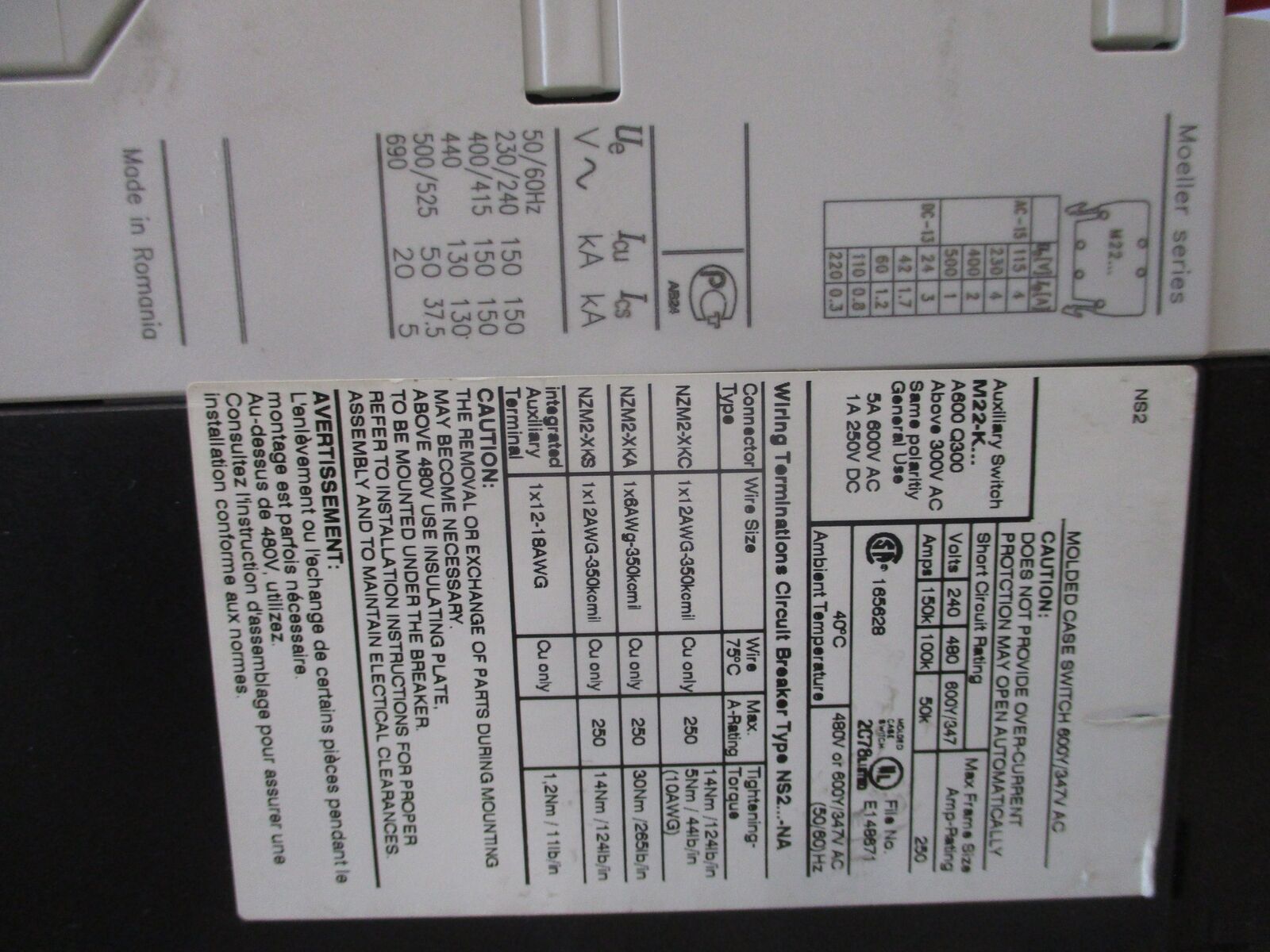 Eaton Breaker Disconnect NS 2-160-NA 160A 3P * No Handle * Used