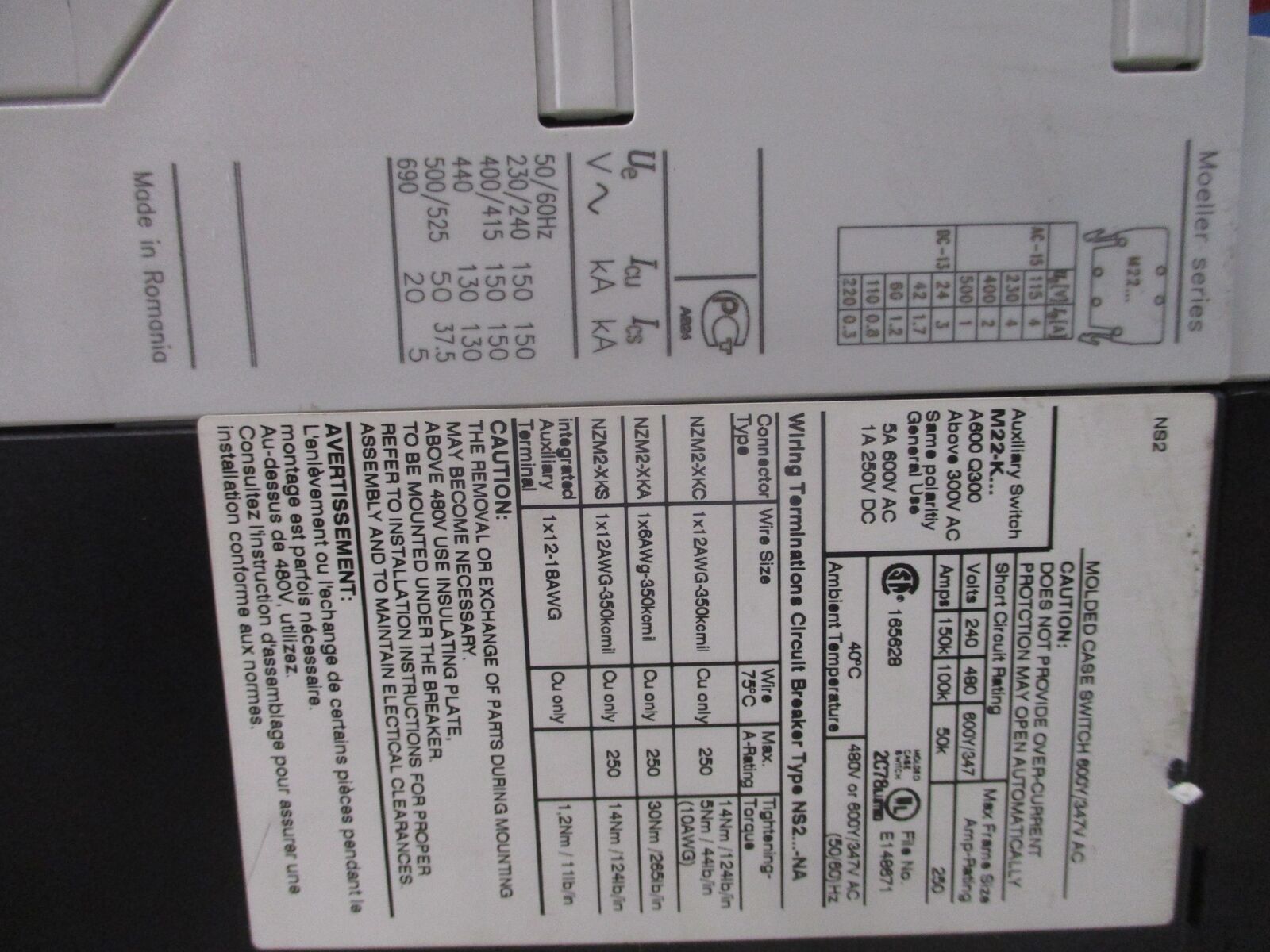Eaton Breaker Disconnect NS 2-160-NA 160A 3P * No Handle * Used