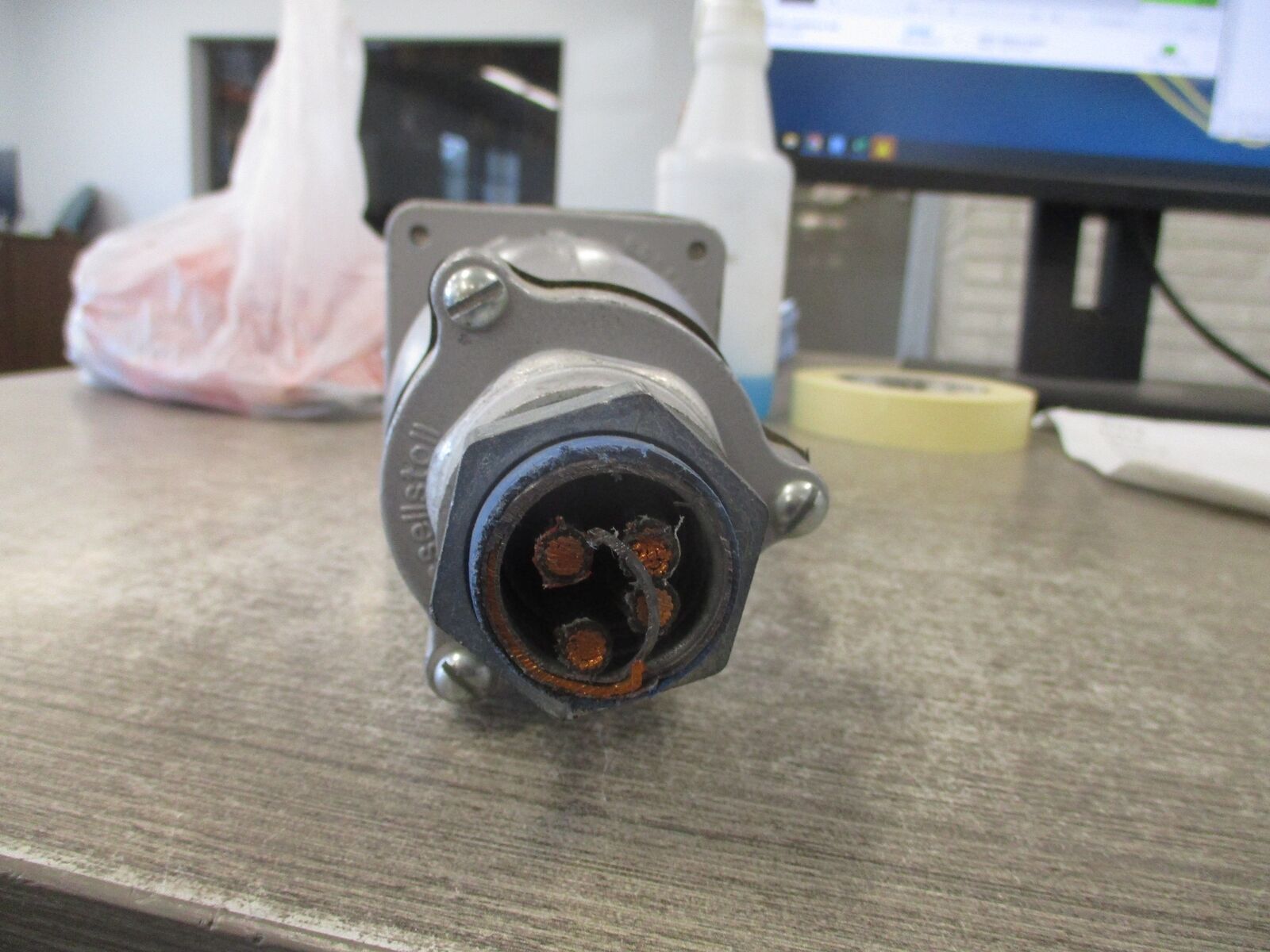 Russellstoll Receptacle W/Base 7428-78 60A 600V * Conduit End * Used