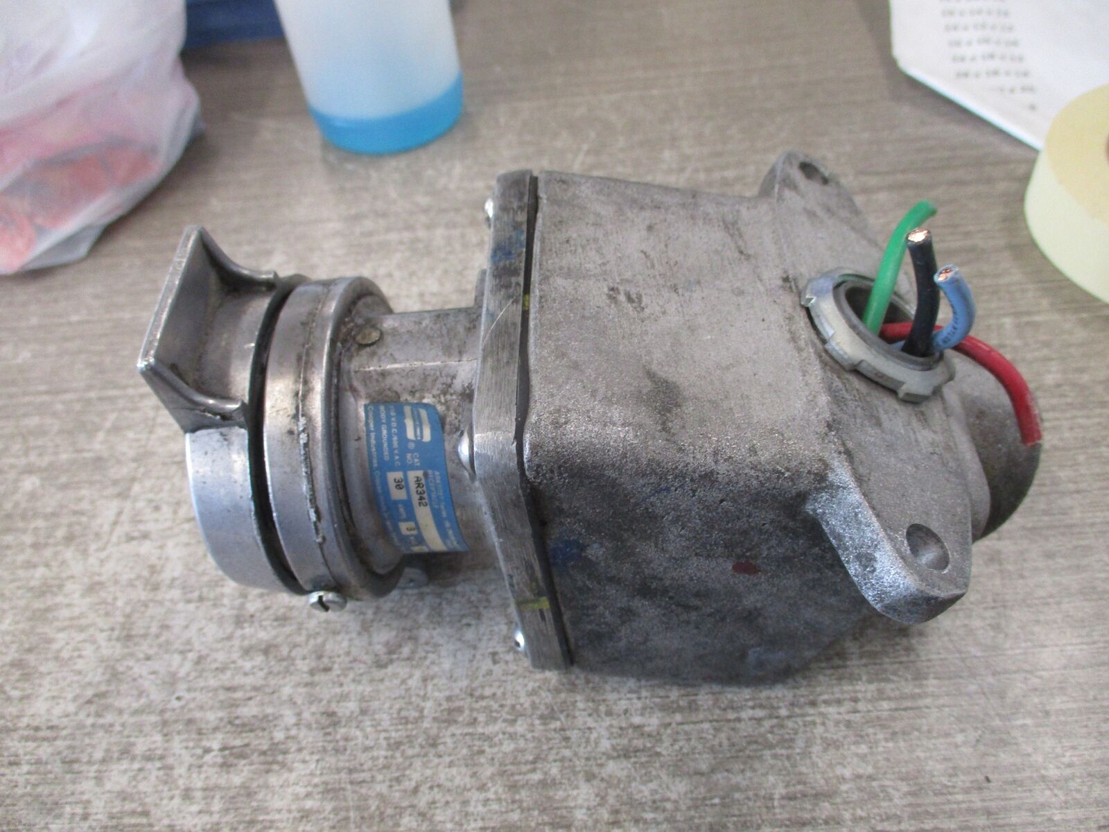 Crouse-Hinds Arktite Receptacle AR342 30A 3W 4P W/Base Used