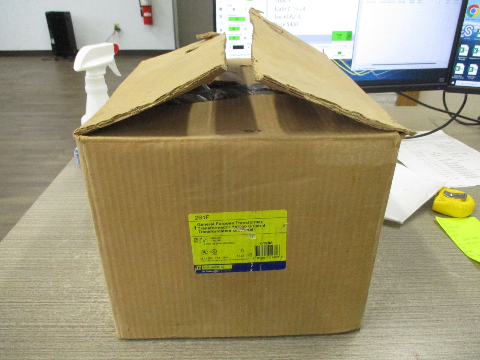 Square D Transformer 2S1F 2kVA Pri: 240/480V Sec: 120/240V 1Ph 60Hz New Surplus