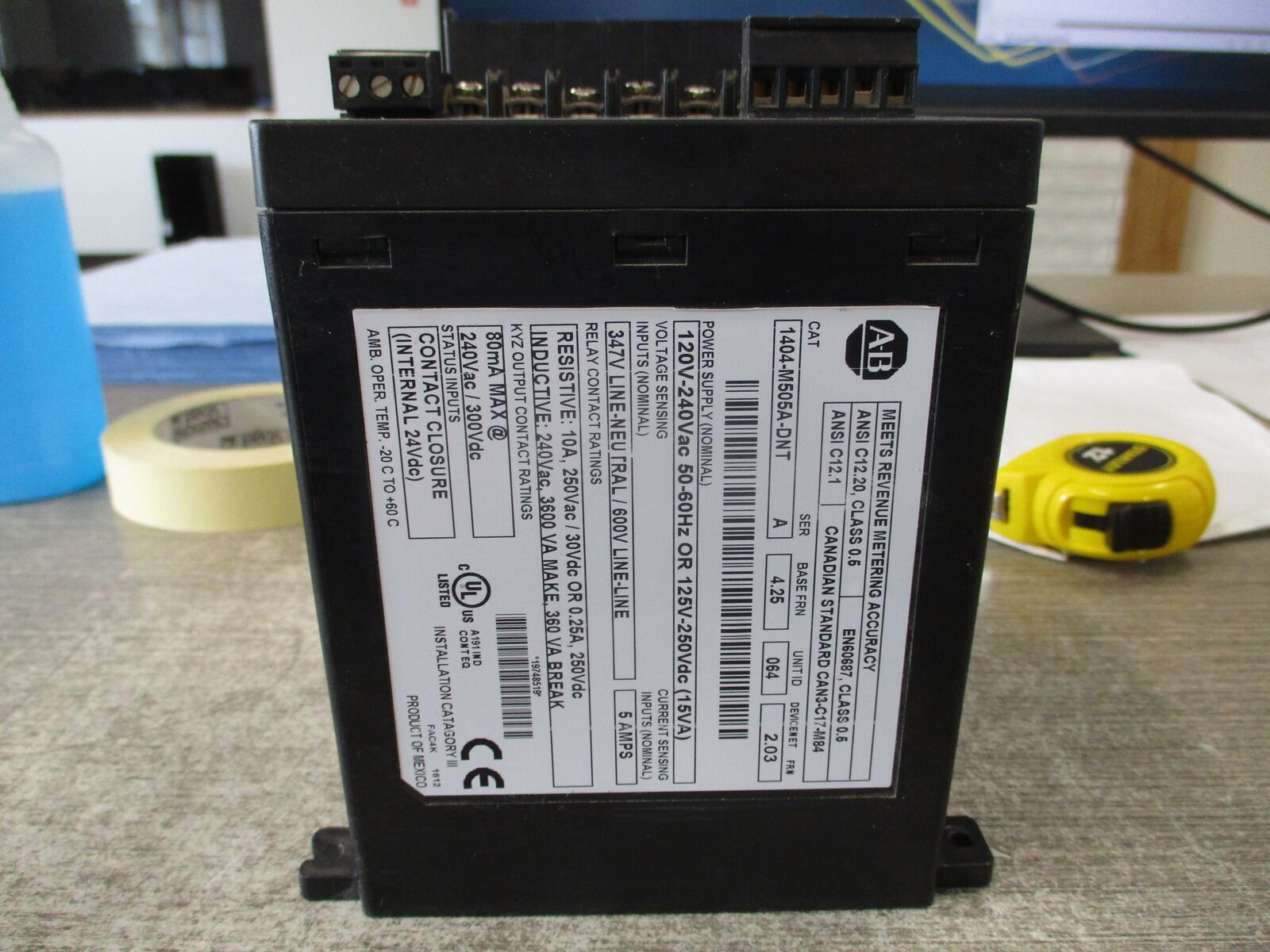 Allen-Bradley Powermonitor 3000 Power monitor 1404-M505A-DNT Ser. A Base FRN:4.2