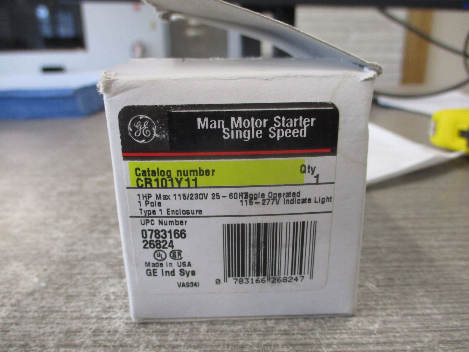 GE Single Speed Manual Starter CR101Y11 1HP 115/230V 1P New Surpluse