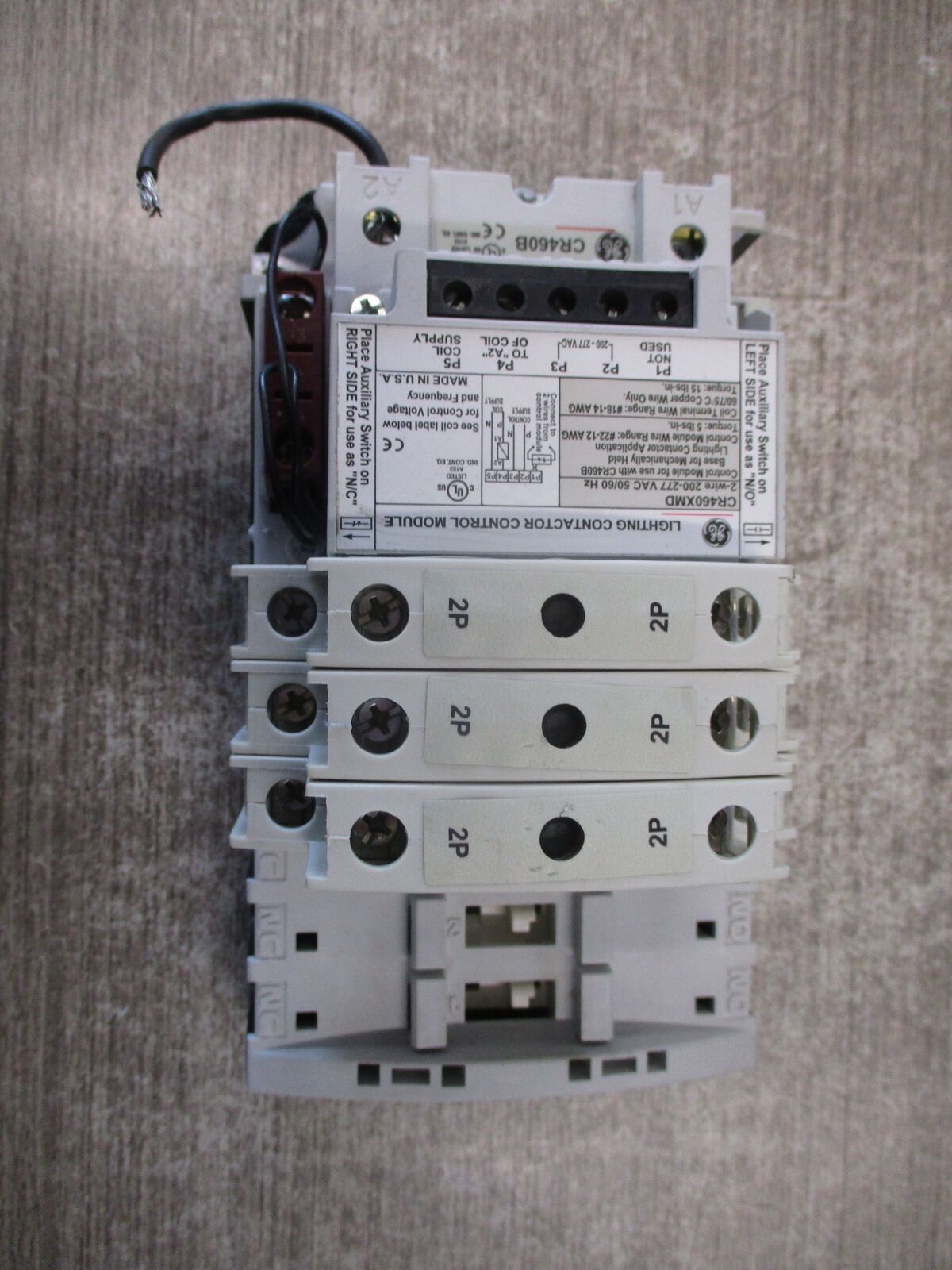 GE Lighting Contactor CR460B 115-120V Coil (3) Power Pole Used