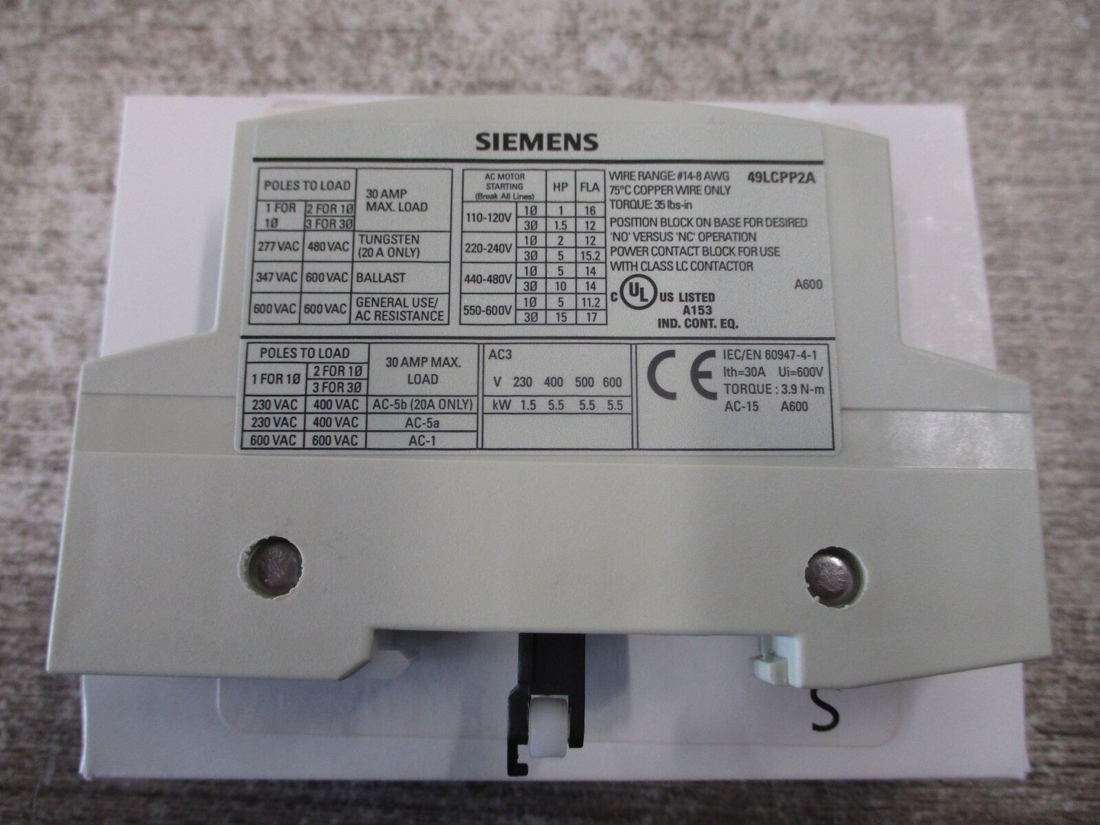 Siemens Power Pole 49LCPP2A 30A 2P New Surplus