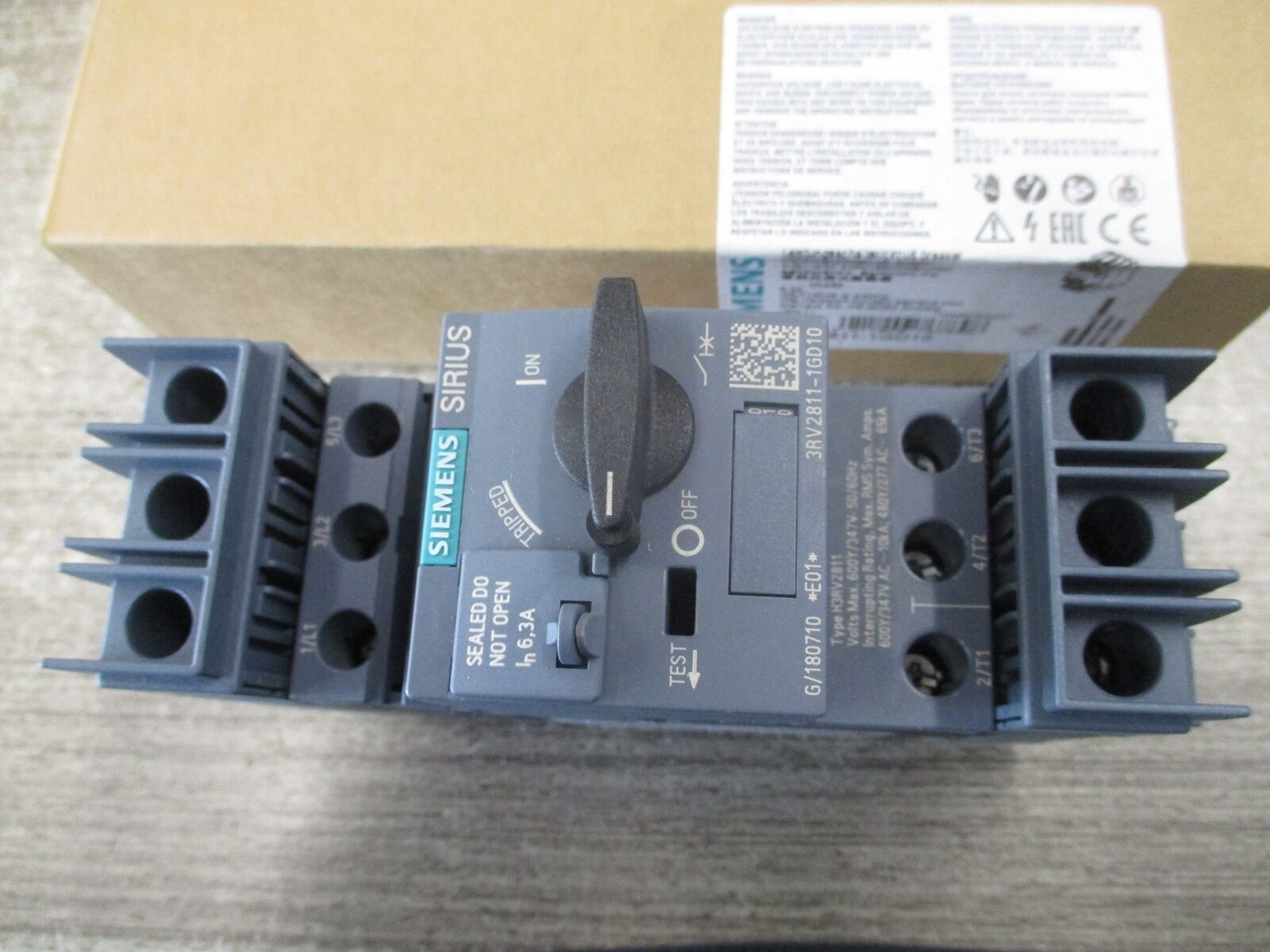 Siemens Circuit Breaker 3RV2811-1GD10 6.3A New Surplus
