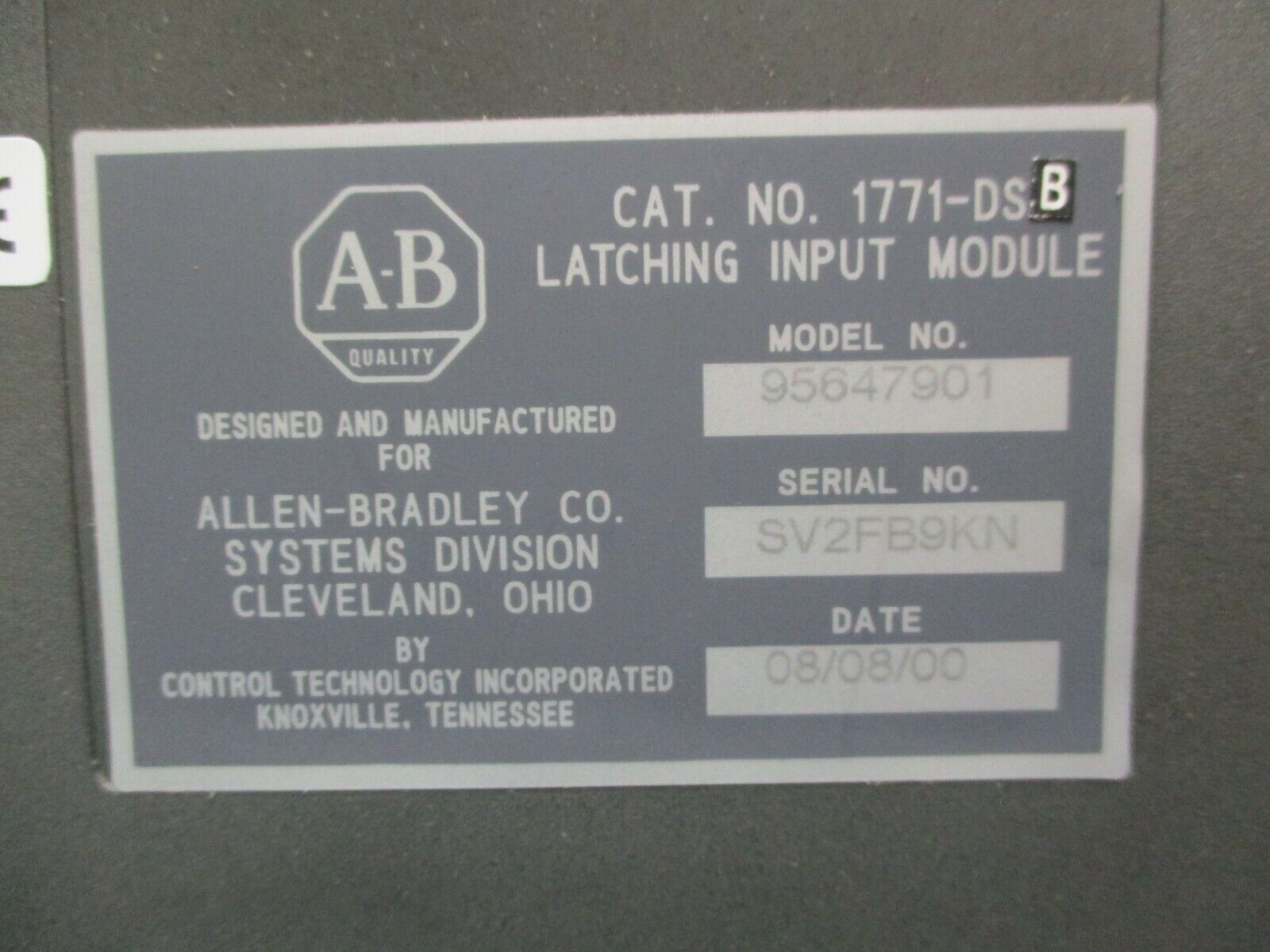 Allen-Bradley Latching Input Module 1771-DSB Used