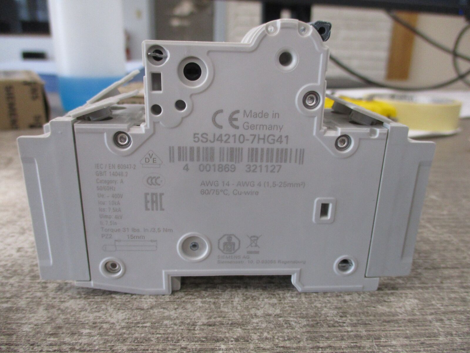 Siemens Circuit Breaker 5SJ4210-7HG41 10A 240V 2P New Surplus
