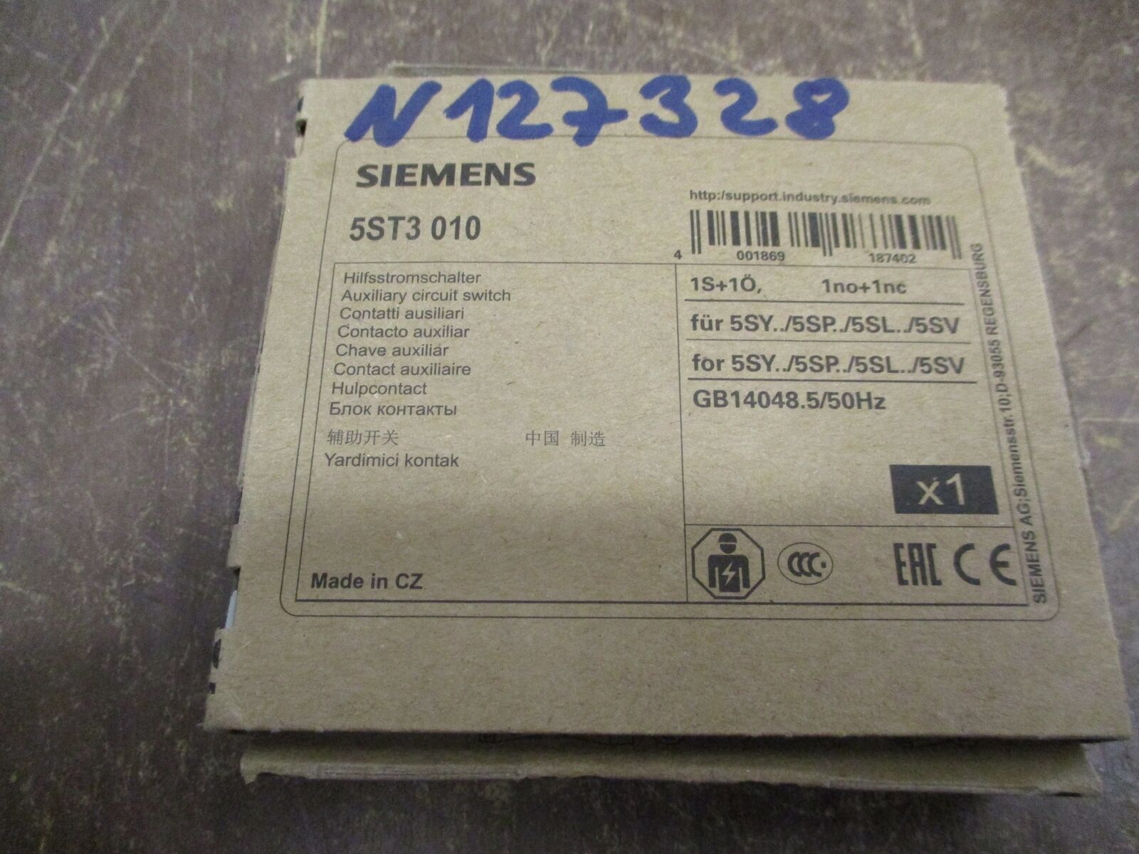 Siemens Aux Circuit Switch 5ST3010 New Surplus