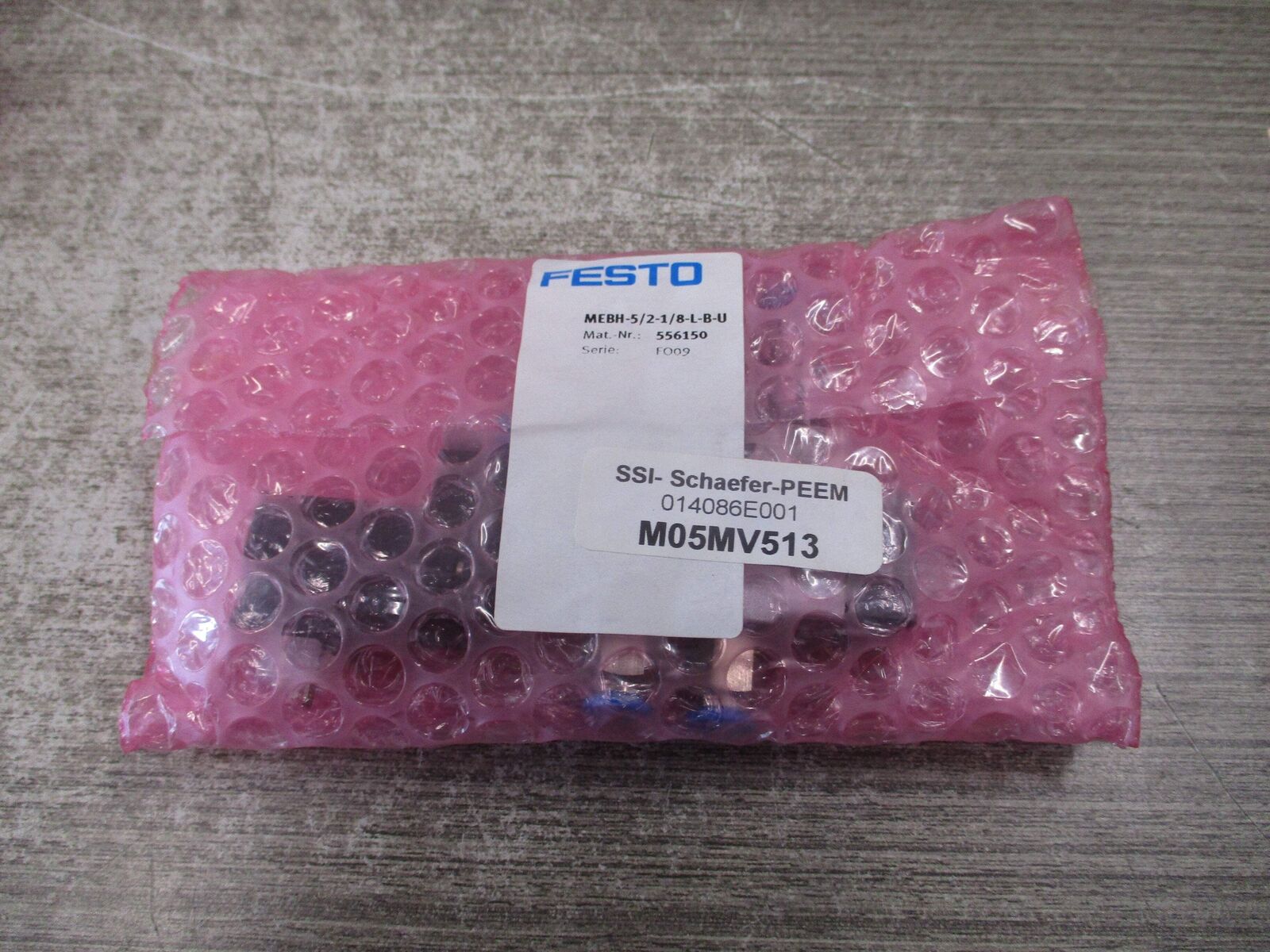 Festo Solenoid Valve 556150 MEBH-5/2-1/8-L-B-U New Surplus