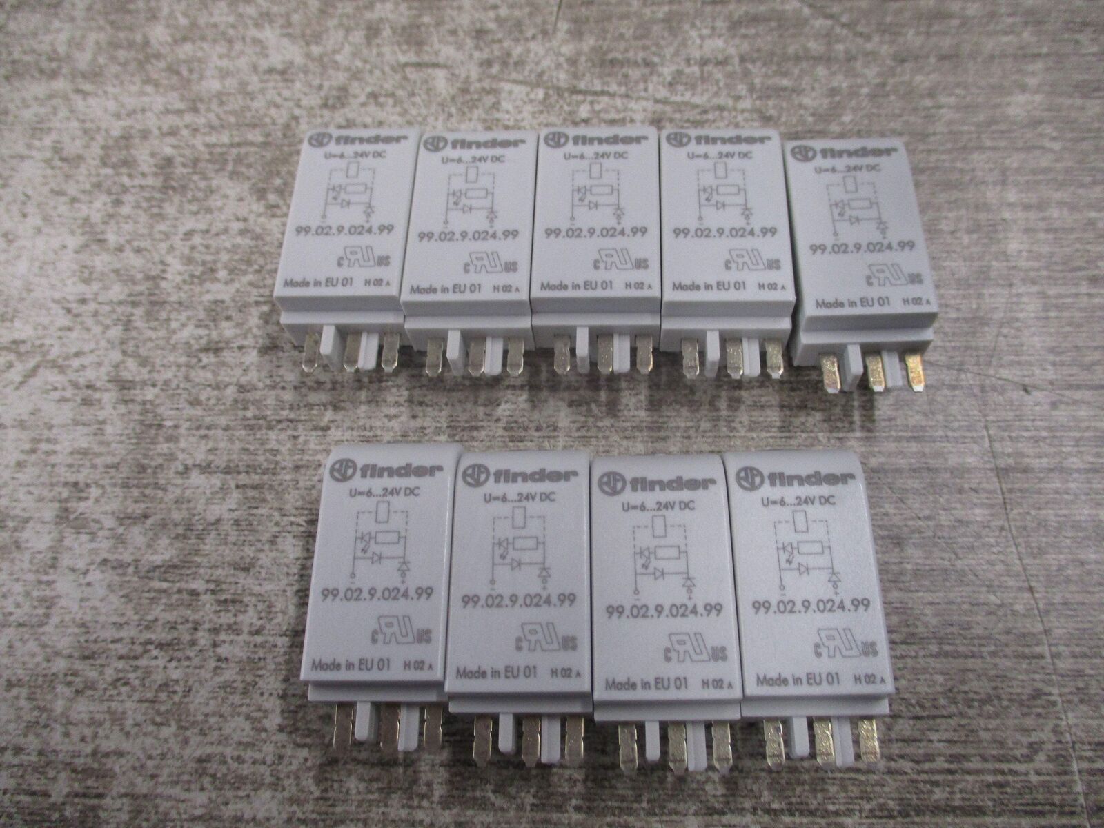 Finder LED + Diode Module 99.02.9.024.99 6-24VDC * Lot of 9 * New Surplus