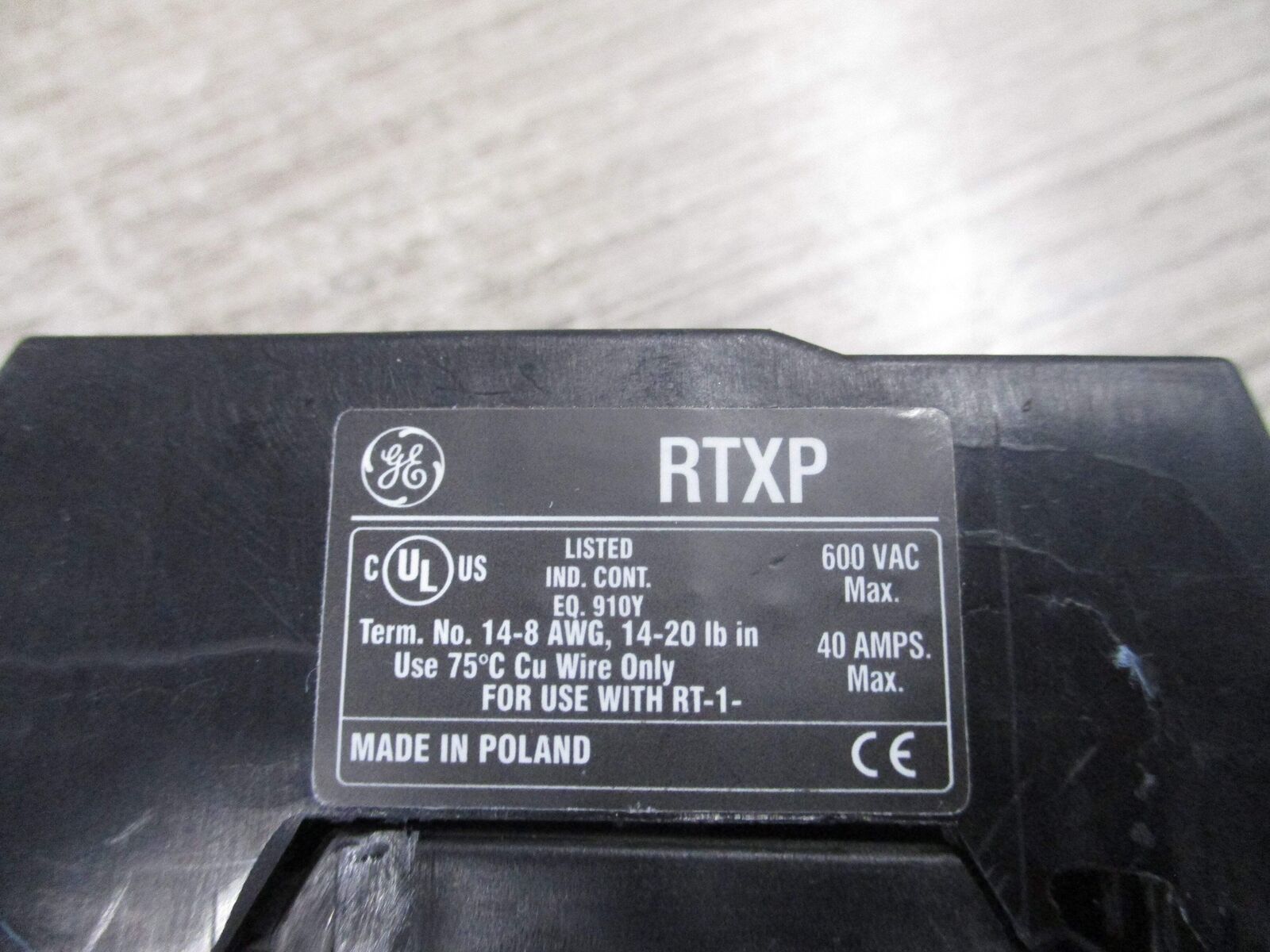 GE Solid State Overload RT12M Trip: 5.5 - 8.5A W/DIN Rail Adapter Used