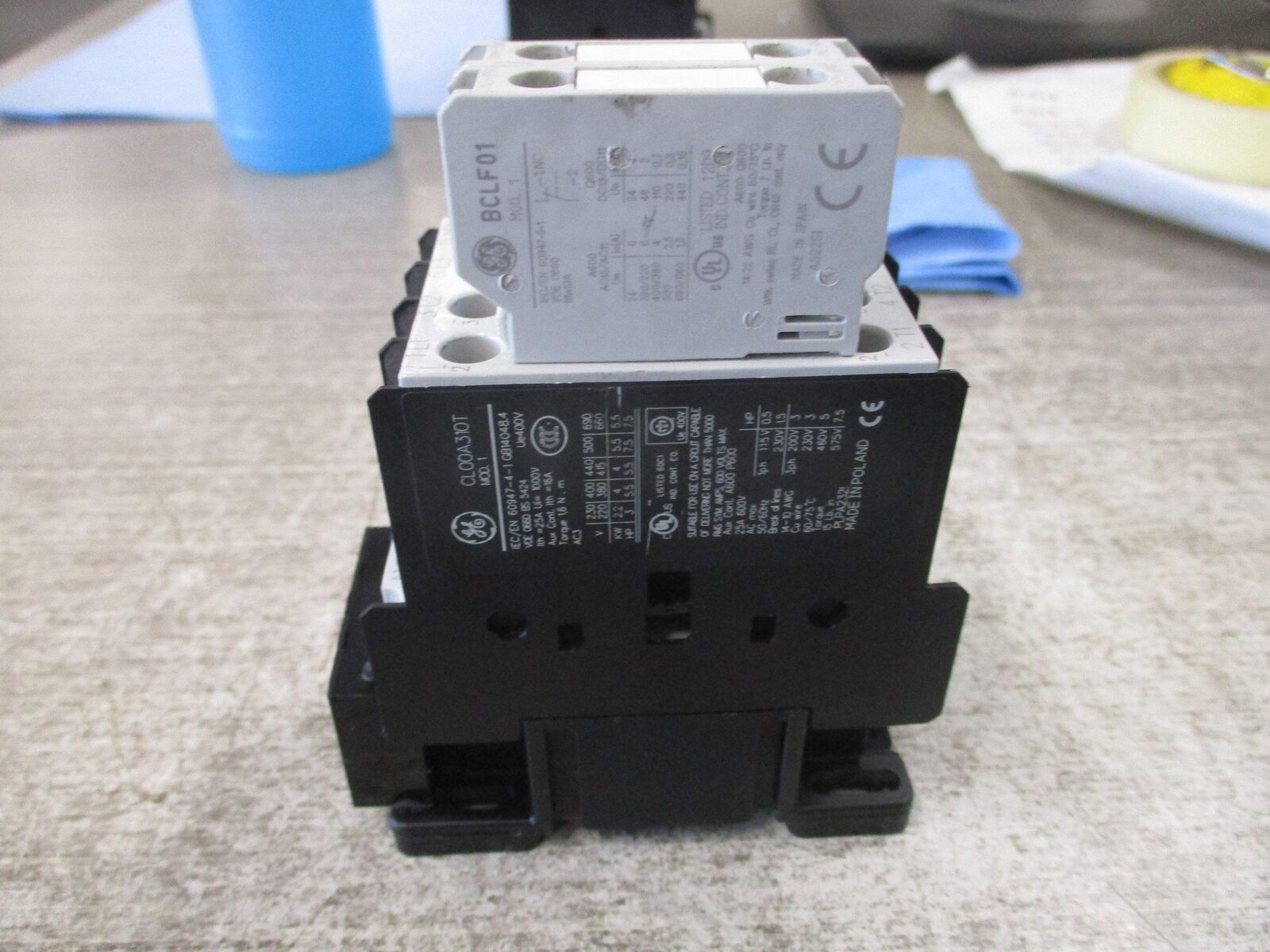 GE Contactor CL00A310T 120V Coil 25A 600V (2) Aux Contacts Used