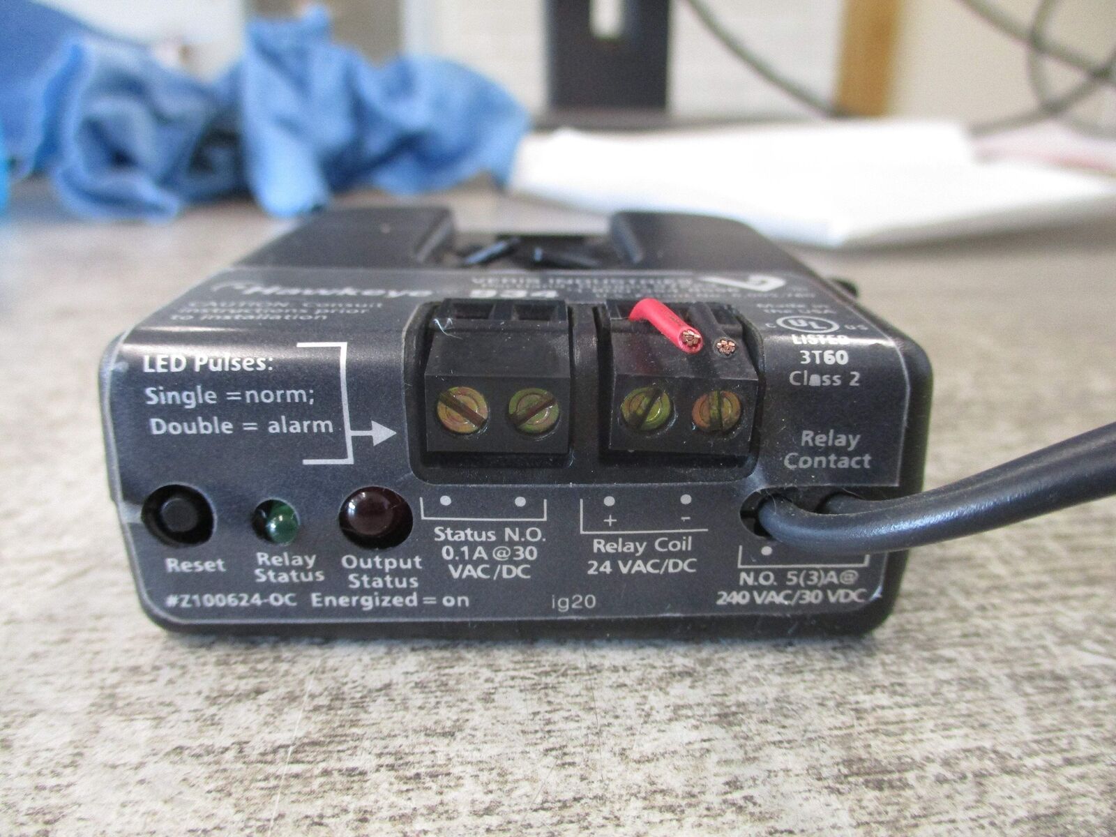 Veris Hawkeye 934 Current Switch H934 Relay Coil; 24V AC/DC Used