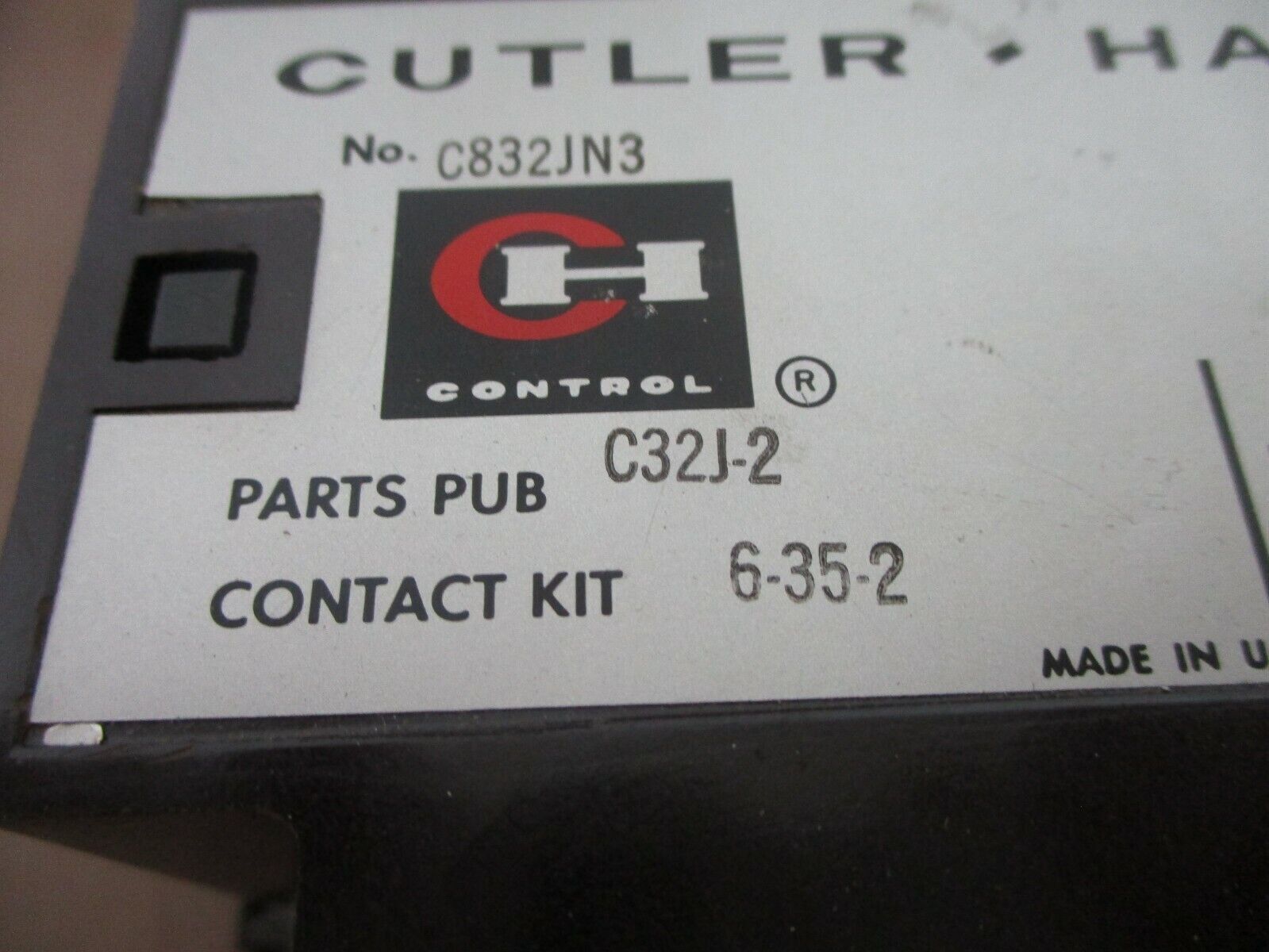 Cutler-Hammer Contactor C832JN3 Ser. B1 120V Coil 120A 600V 2P Used