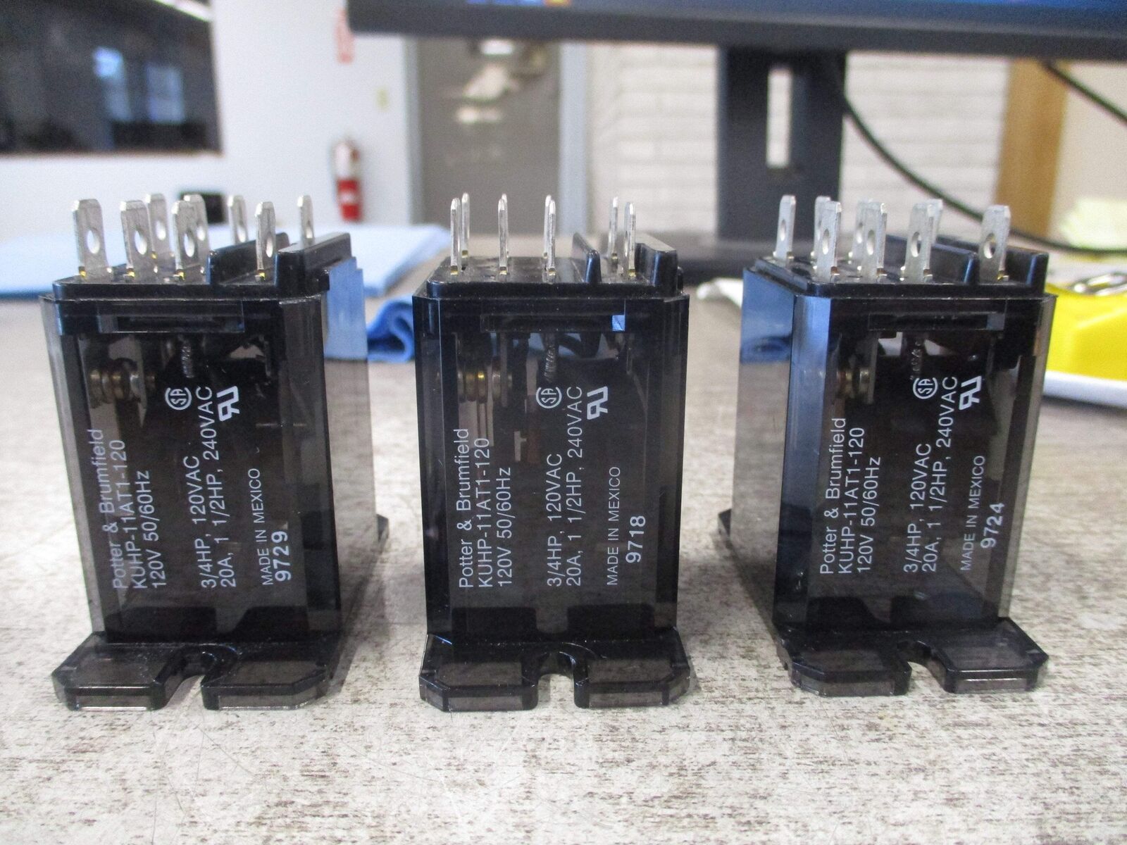 Potter & Brumfield Relay KUHP-11AT1-120 120V coil *Lot of 3* Used