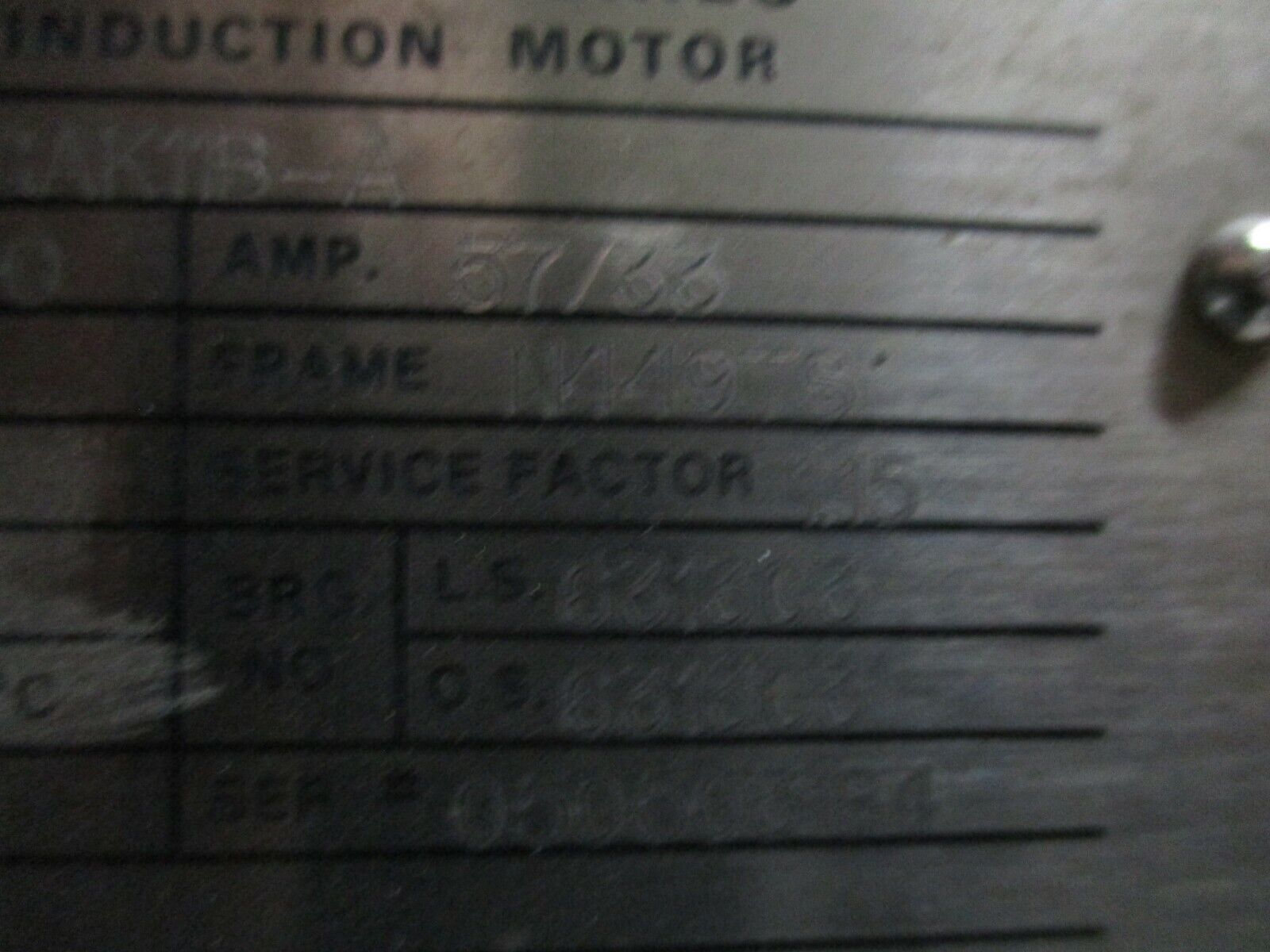 Toshiba AC Motor 2503FCAK11B-A 250HP 3600RPM 2300/4000V 57733A New Surplus