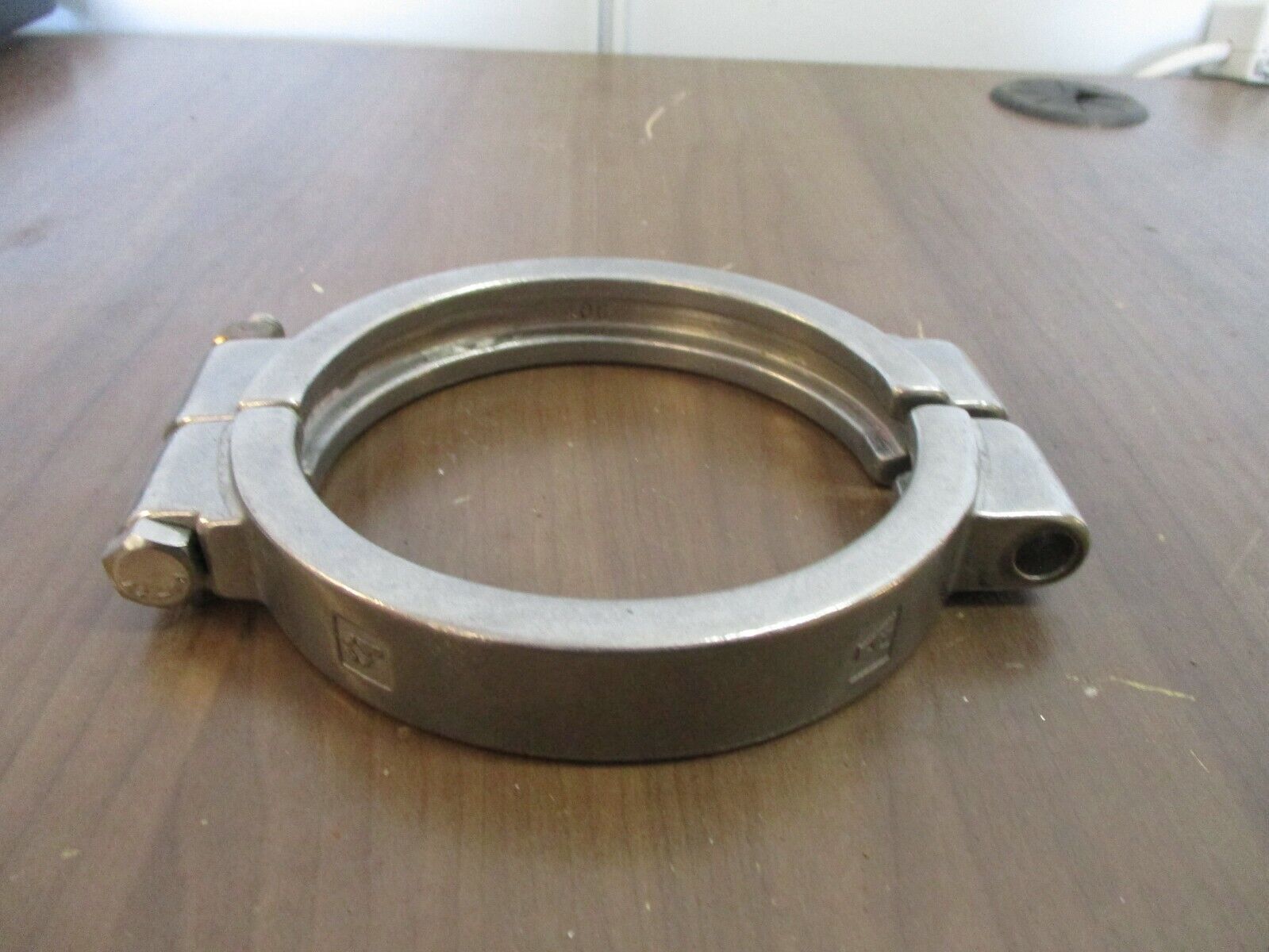 Misc. Brand High Pressure Sanitary Clamp Size: 4.5" Stainless Steel Used