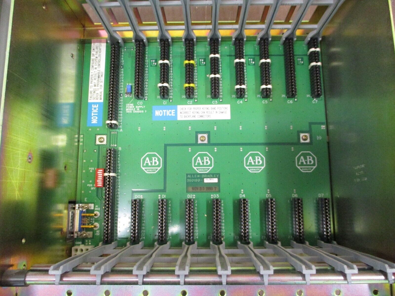 Allen-Bradley I/O Chassis w/ Power Supply 1771-A2B / 1771-P7 Ser. B 8-Slot Used