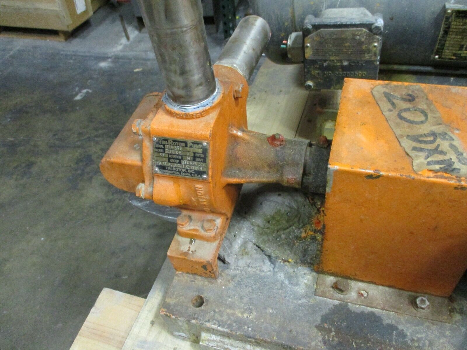 Tri-Rotor Pump 20DXM 2HP 1200RPM 20GPM CW Rotation 230/460V 60Hz Used