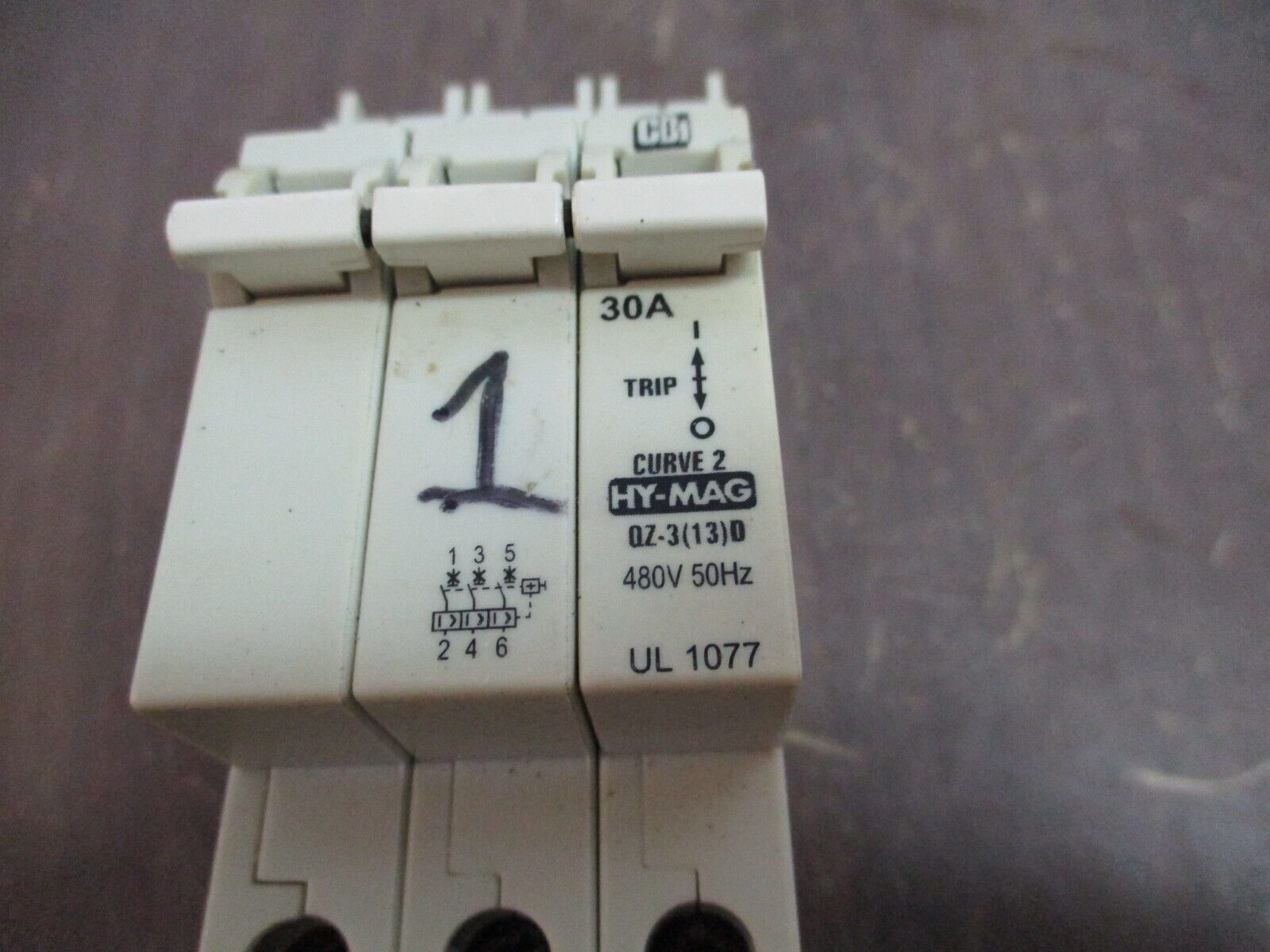 CBi Hy-Mag Circuit Breaker QZ-3(13)D-30 30A 480V 3P Used