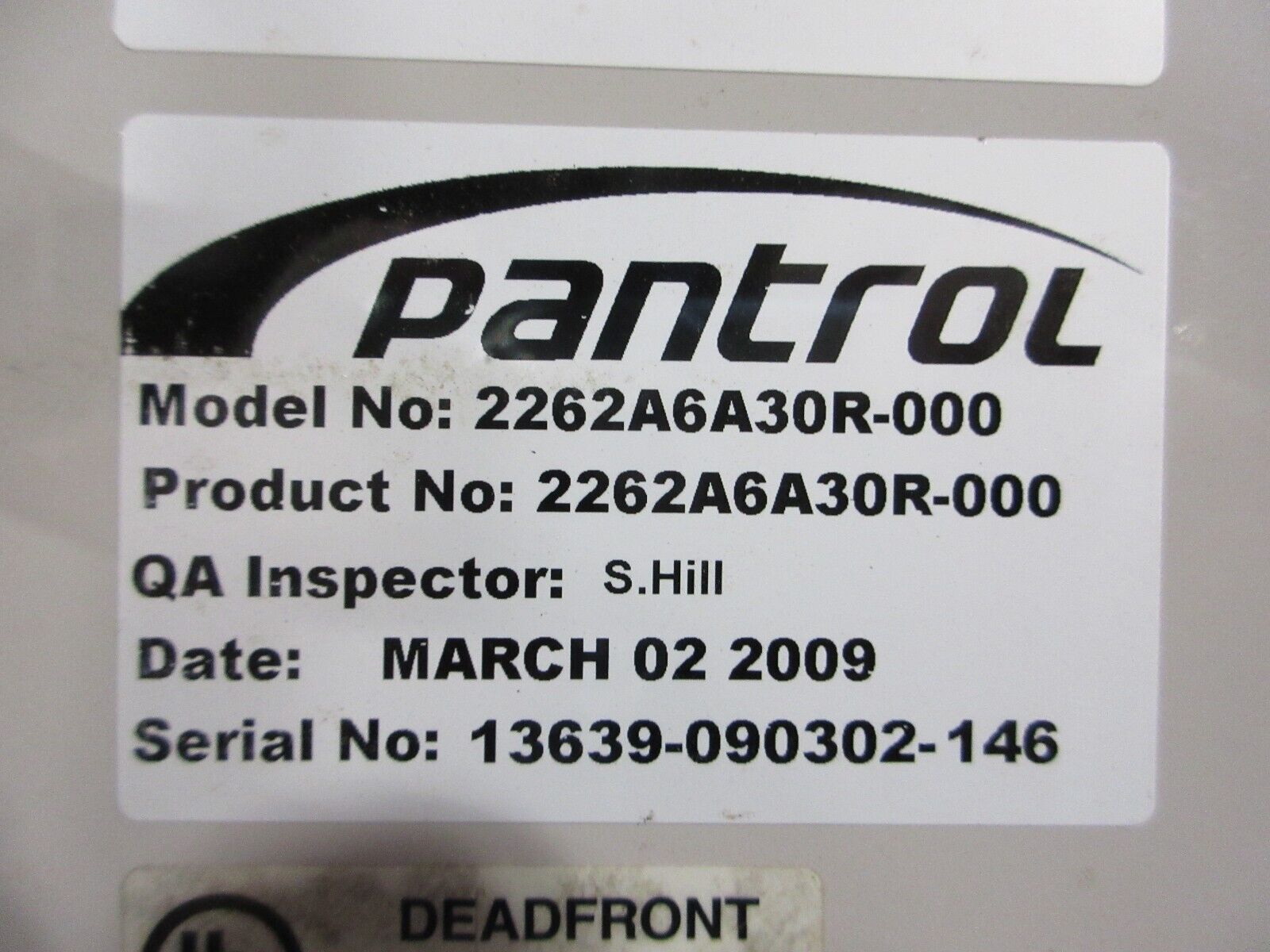 Pantrol Temporary Field Control Panel 2262A6C30R-000 200A 120/240V Used