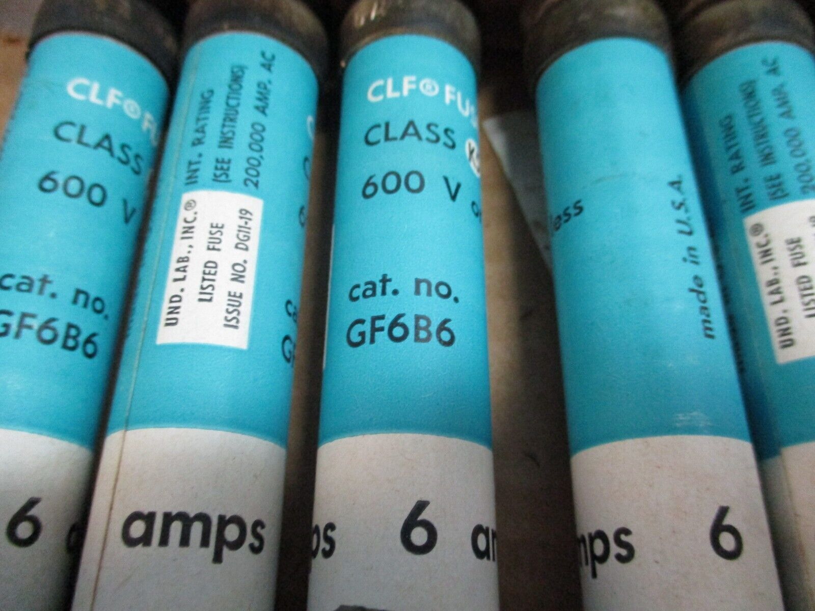 GE Fuse GF6B6 6A 600V *Box of 6* New Surplus