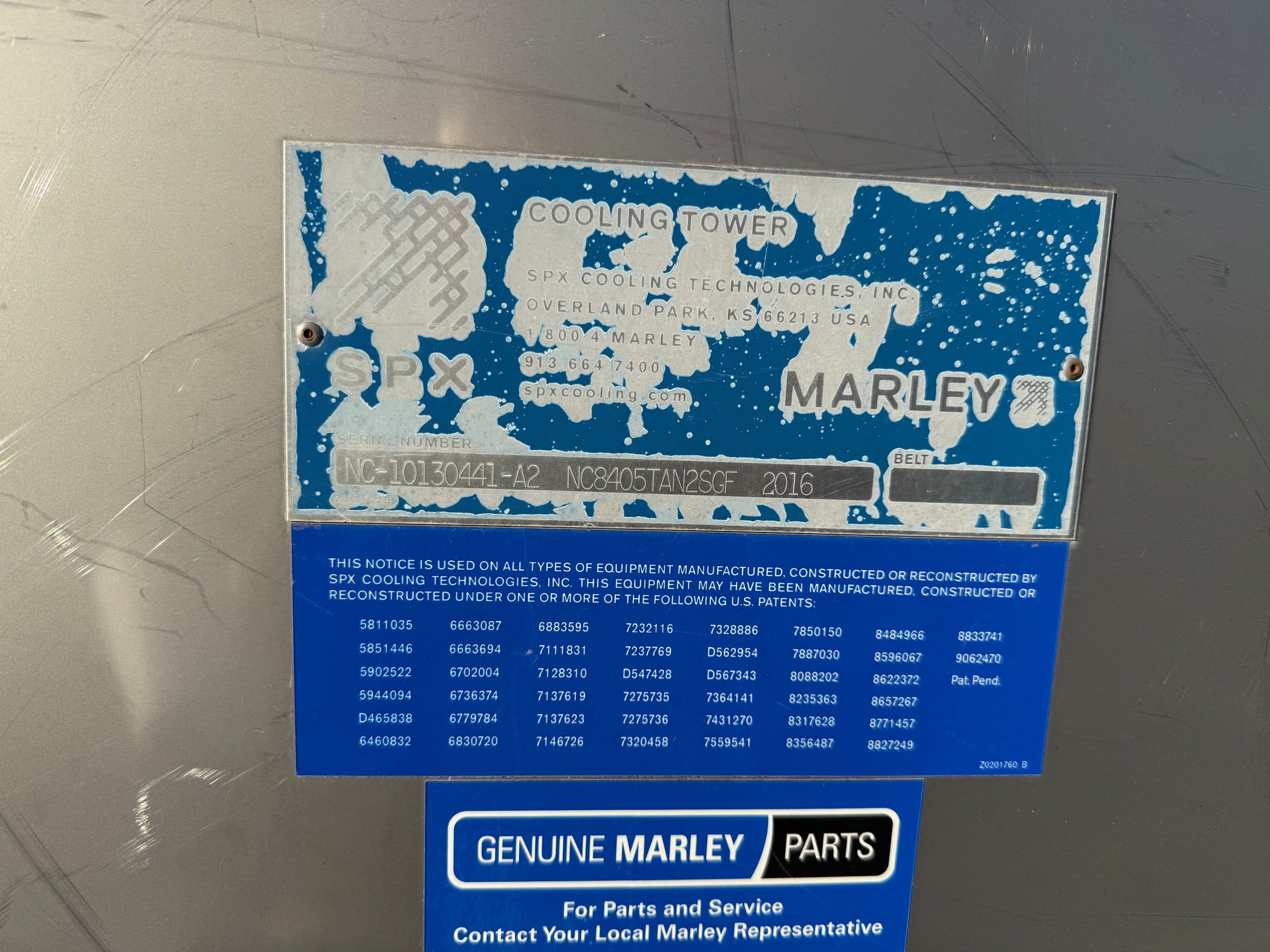 Marley NC8400 CrossFlow Cooling Tower NC8405TAN2SGF 539Ton MFD 2016